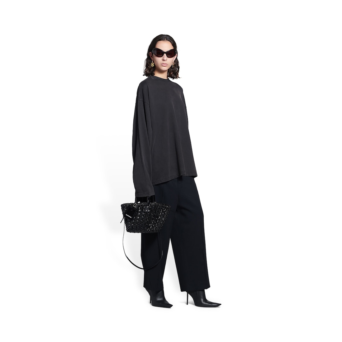 Women's Bistro Xs Basket With Strap in Black | Balenciaga NL