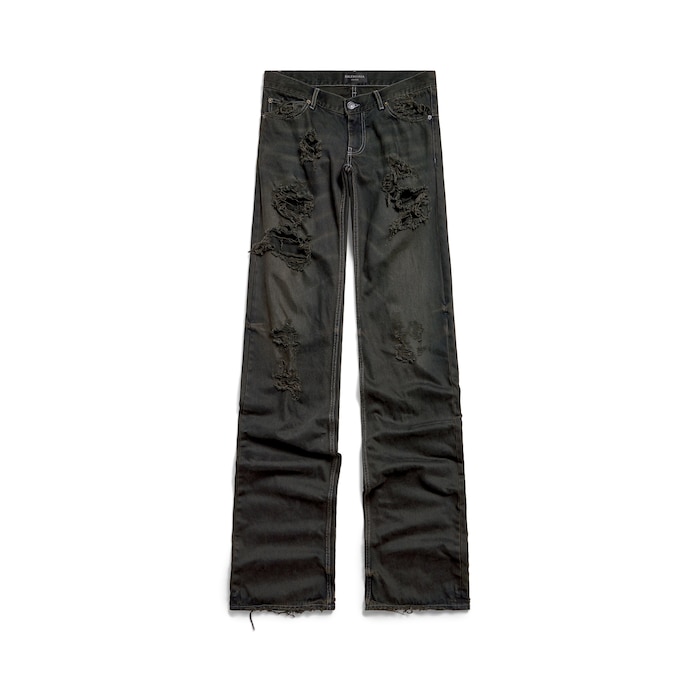 fitted low-waist pants