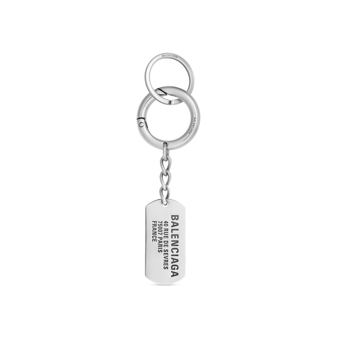 Tags Keychain in Antique Silver