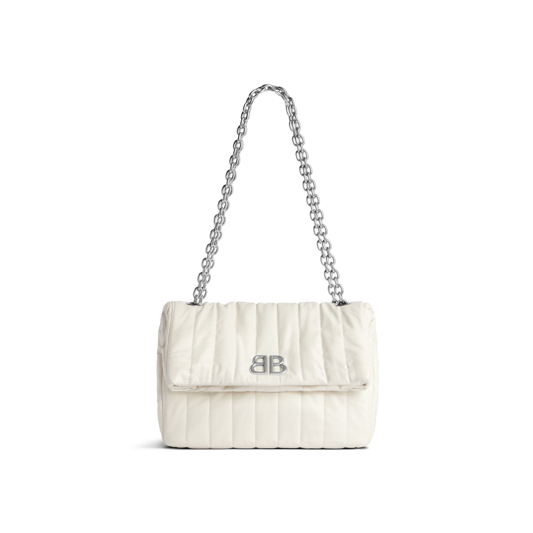 Balenciaga Monaco Small Chain Bag Quilted - White - Women's - Calfskin