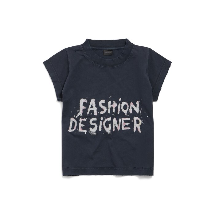 fashion designer shrunk t-shirt