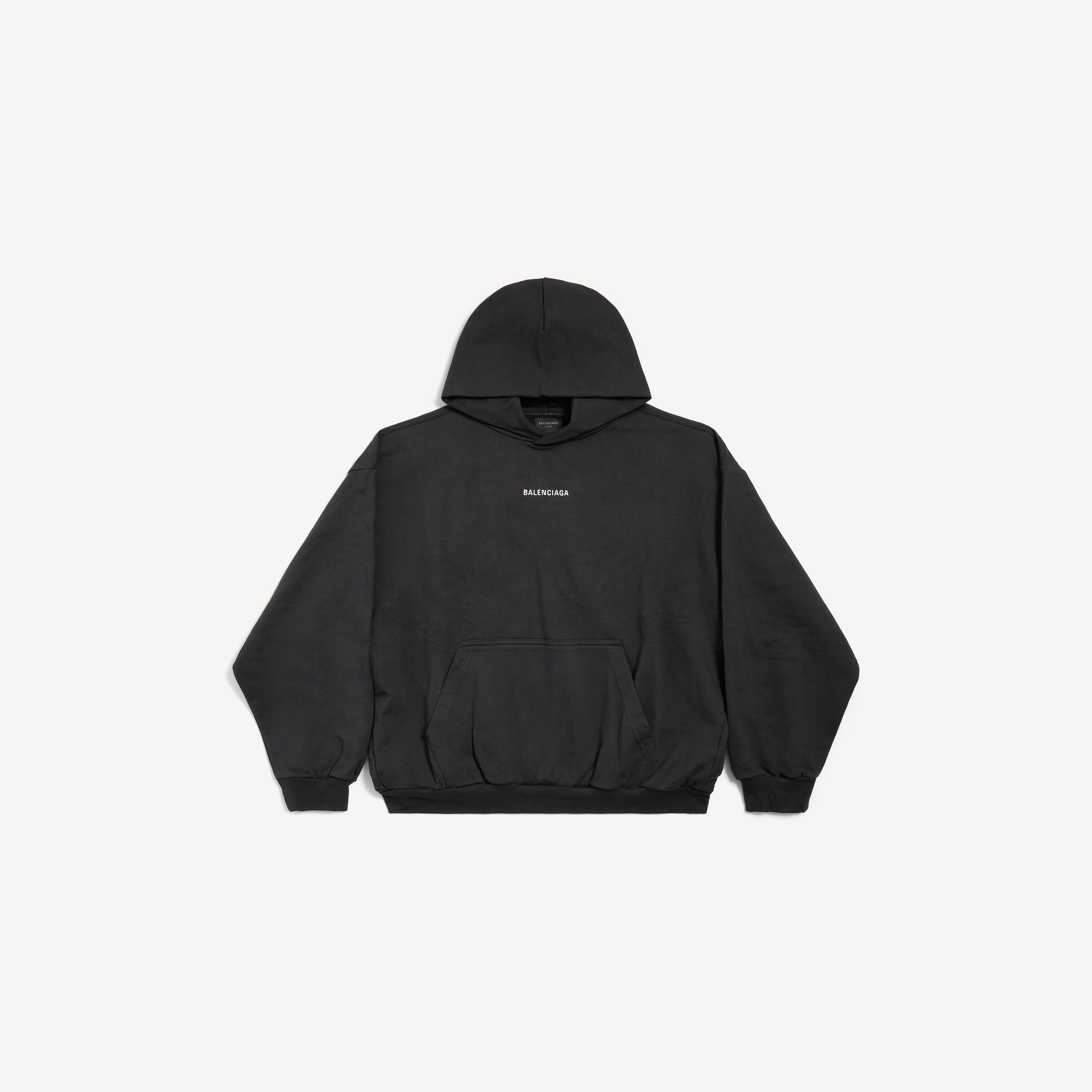 New Balenciaga Back Medium Fit Hoodie in Black