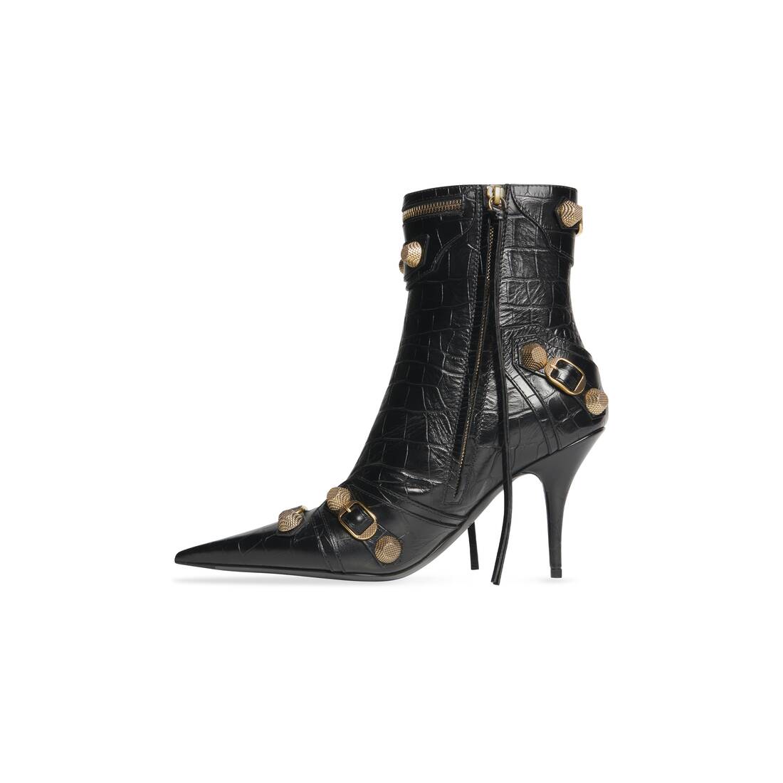 Women's Cagole 90mm Bootie Crocodile Embossed in Black | Balenciaga United States EN - Image 4