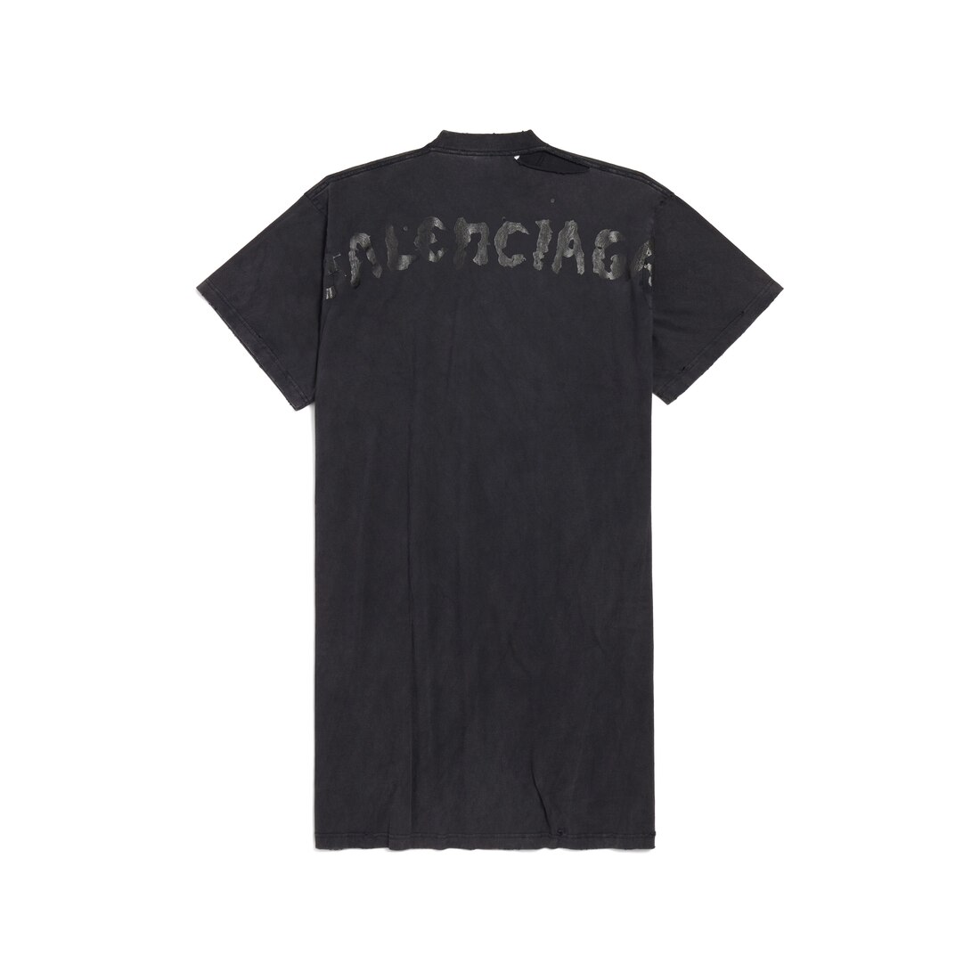 Women s Painted T shirt Dress in Black Faded Balenciaga US