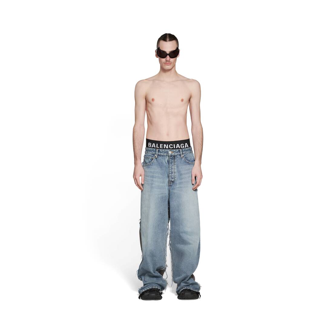 Blue Fitted Jeans by Balenciaga on Sale
