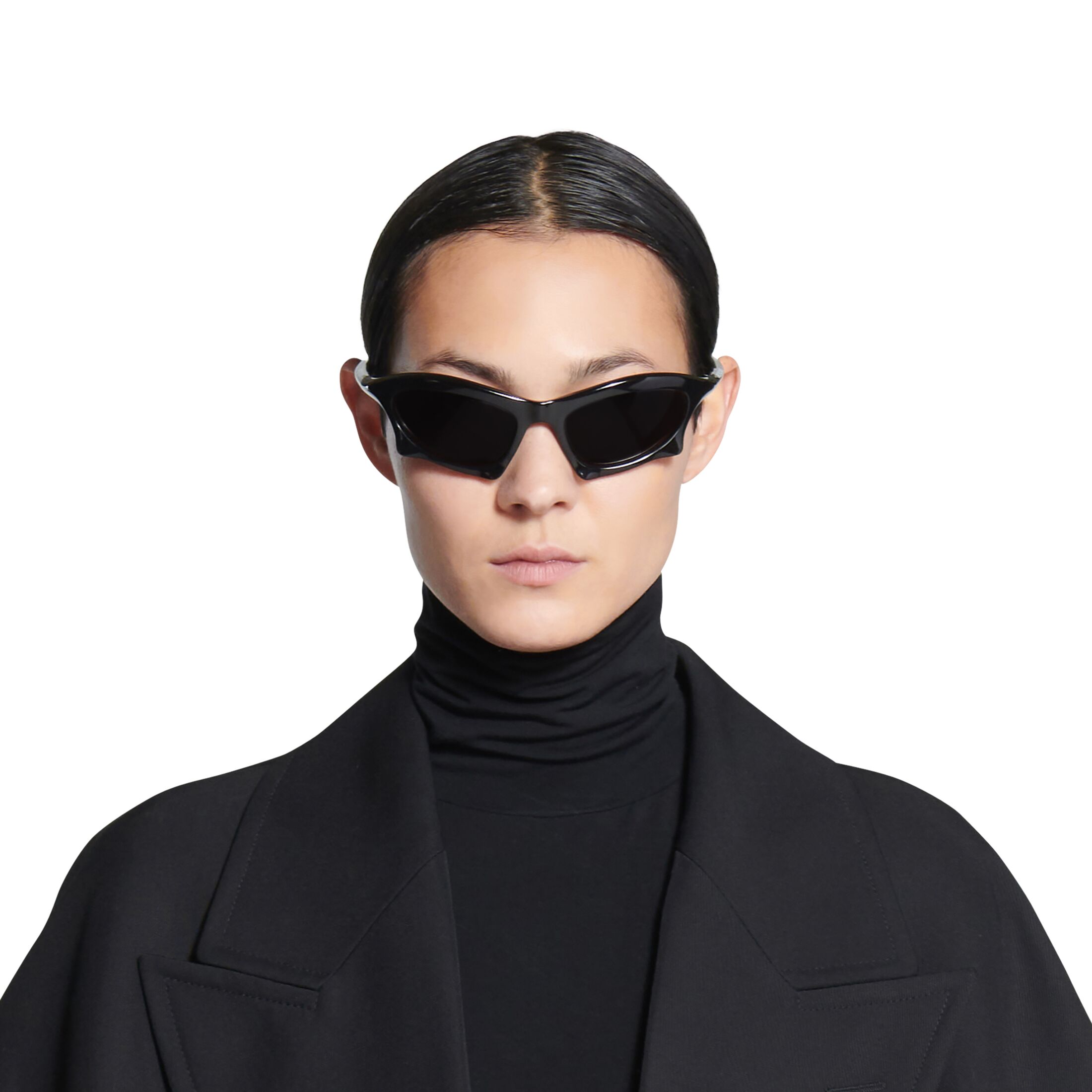 Bat Rectangle Sunglasses in Black | Balenciaga US