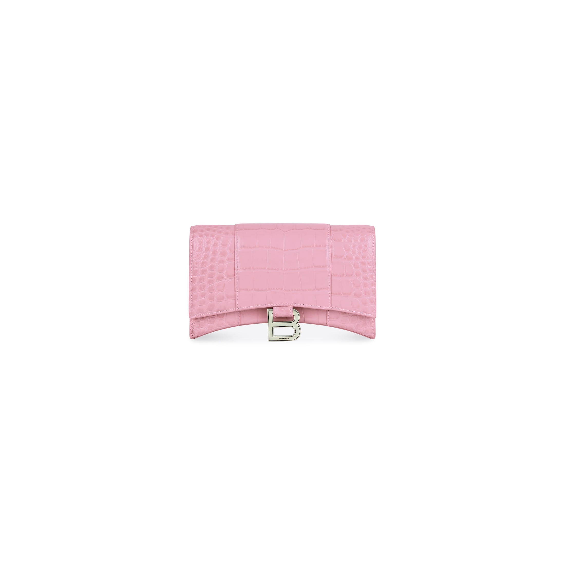 hourglass wallet on chain crocodile embossed