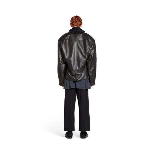 Men's Cocoon Kick Jacket in Black | Balenciaga US