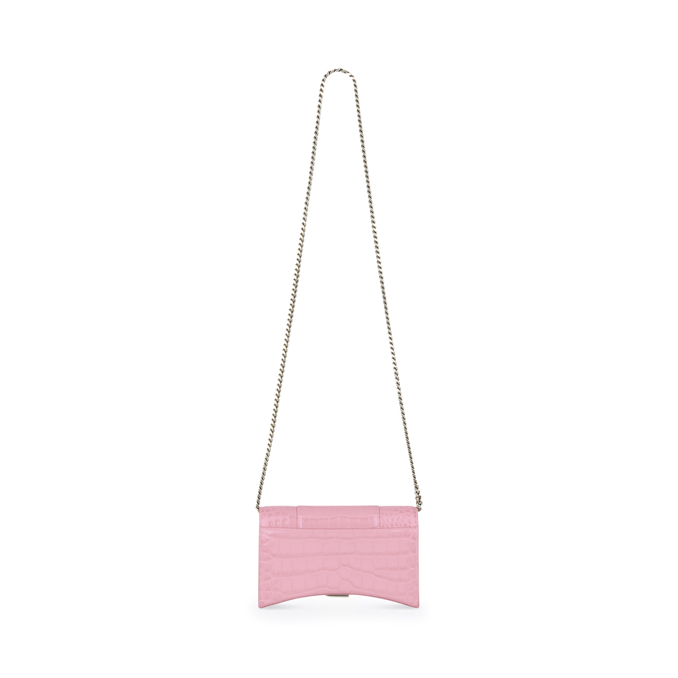 hourglass wallet on chain crocodile embossed