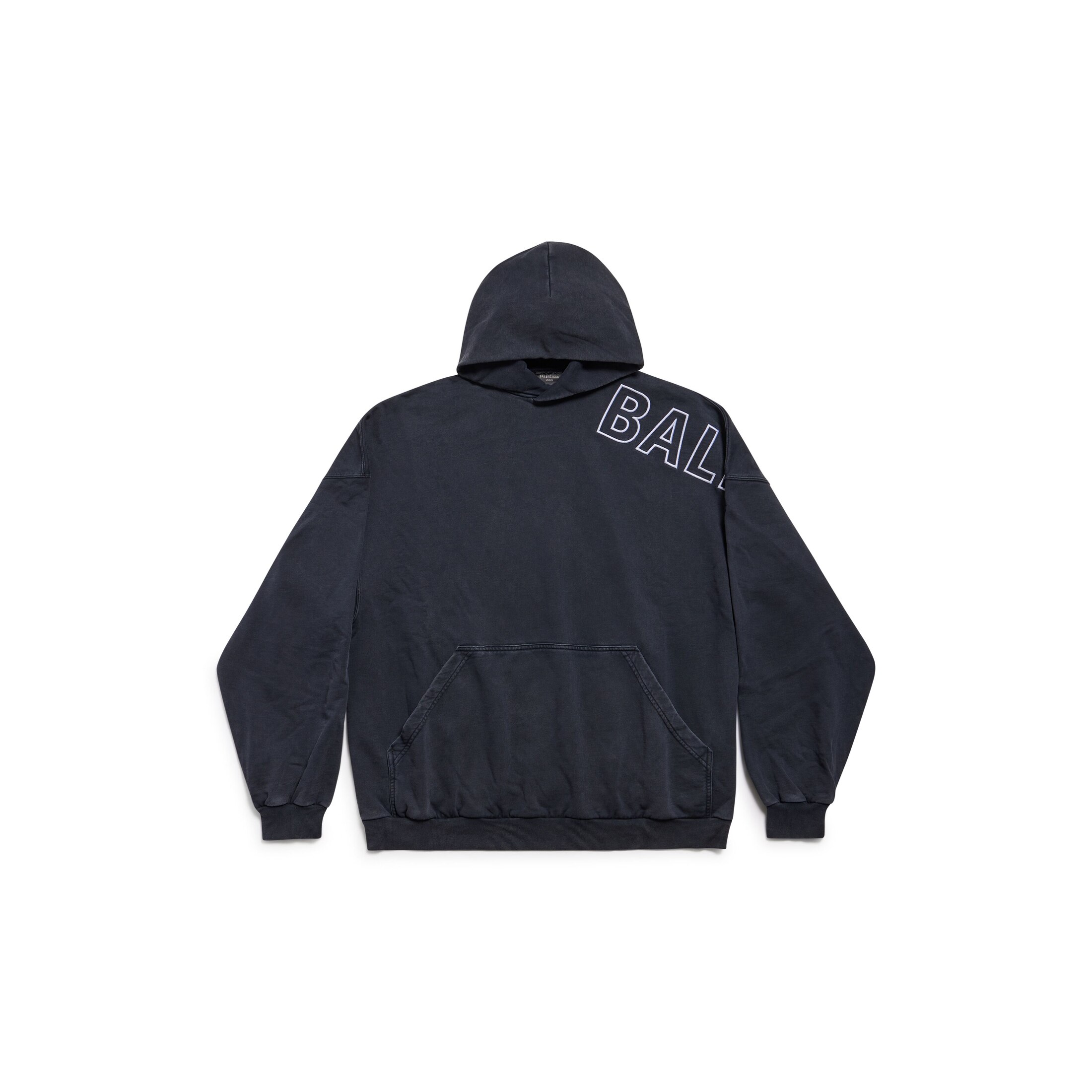 Balenciaga Outline Hoodie Oversized - Black - Unisex - 1 - Cotton