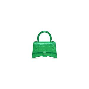 Women's Hourglass Xs Handbag Crocodile Embossed in Green | Balenciaga US