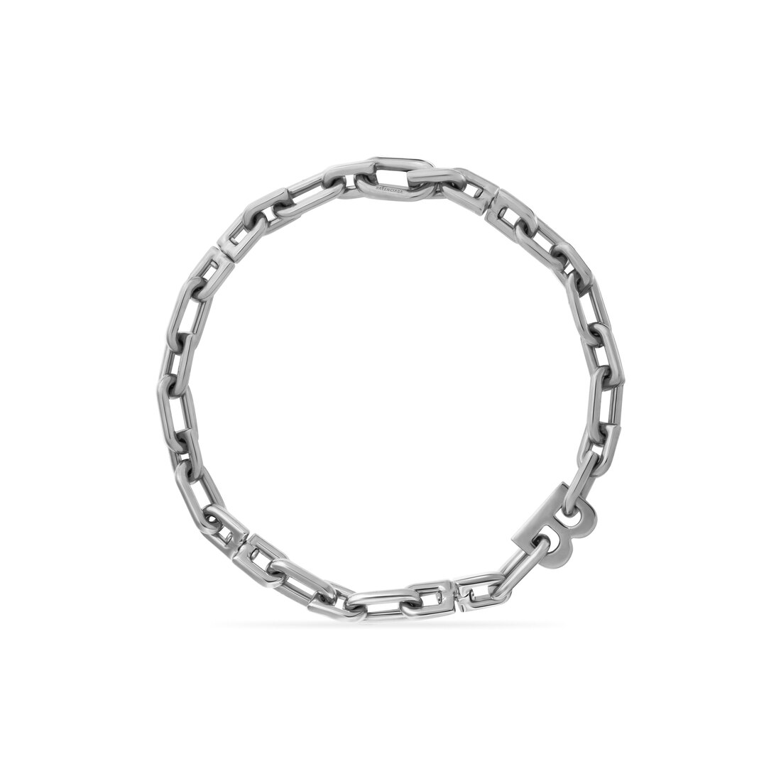 Balenciagaバレンシアガ B CHAINスリム ネックレス シルバー-