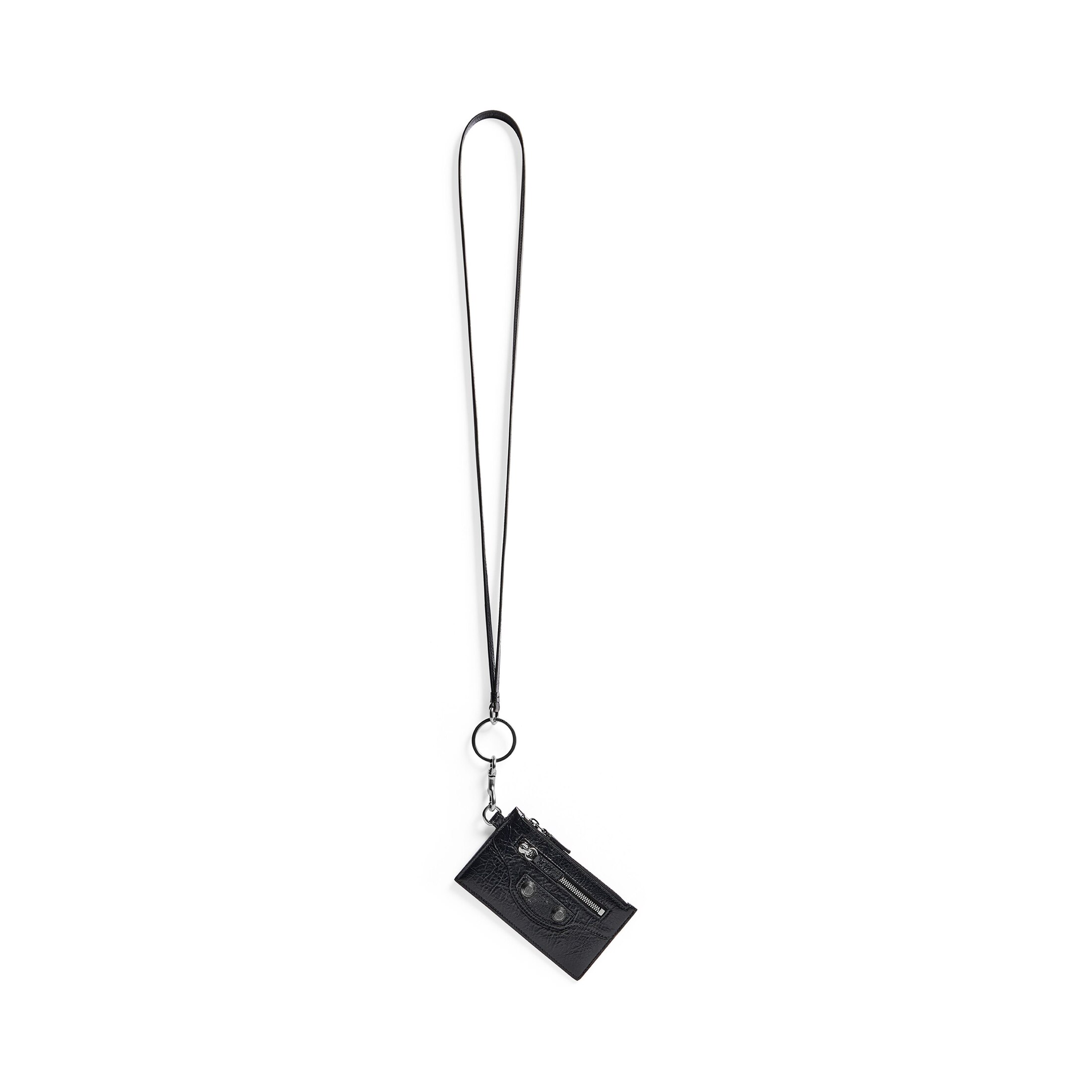 Balenciaga Porte-Cartes Avec Porte-Clés Le Cagole - Noir - Homme - Cuir D'Agneau