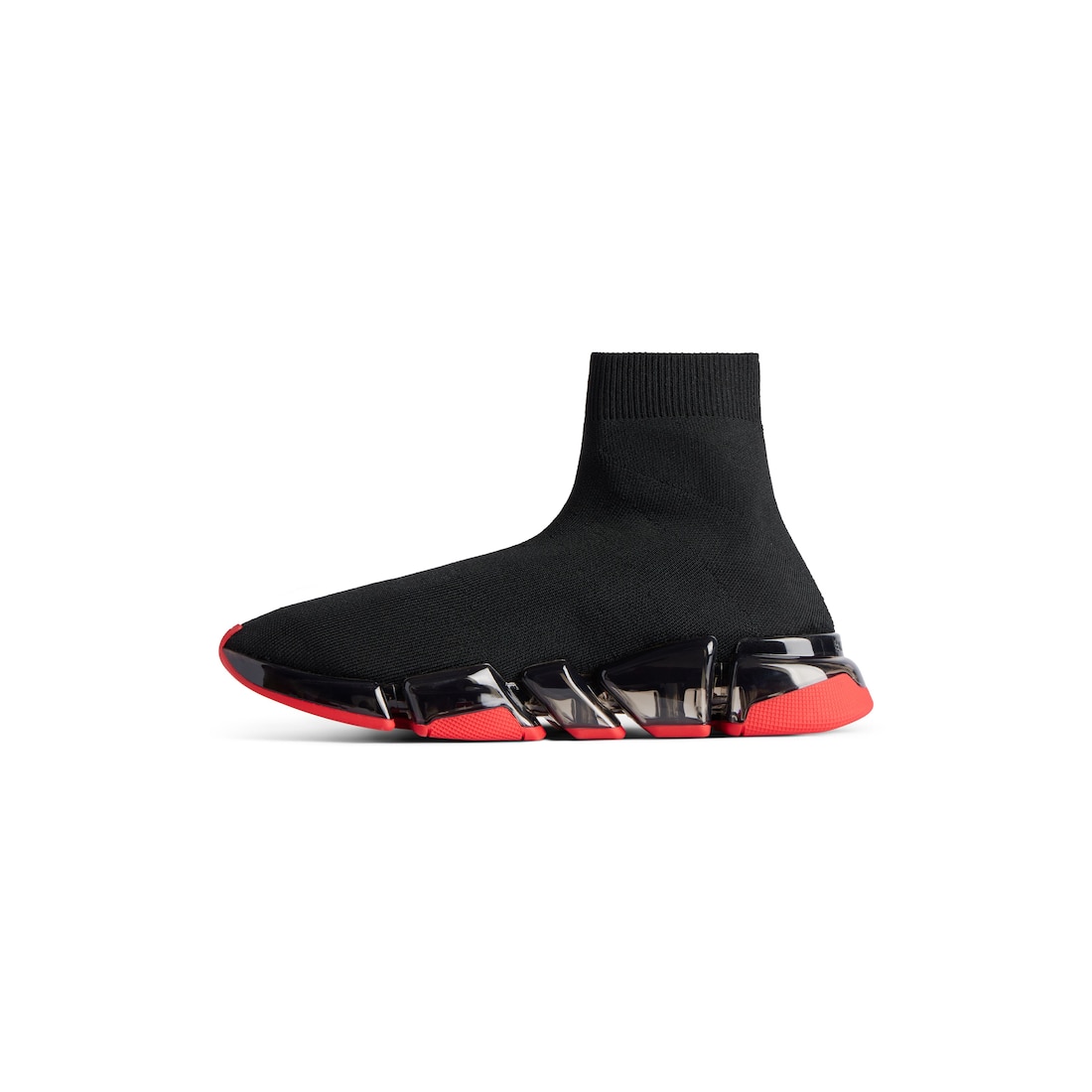 Balenciaga Speed 2.0 Full Clear Sole Recycled Knit Sneaker Black Man 8 Upper Polyester Elastane Sole Tpu Insole Polyester