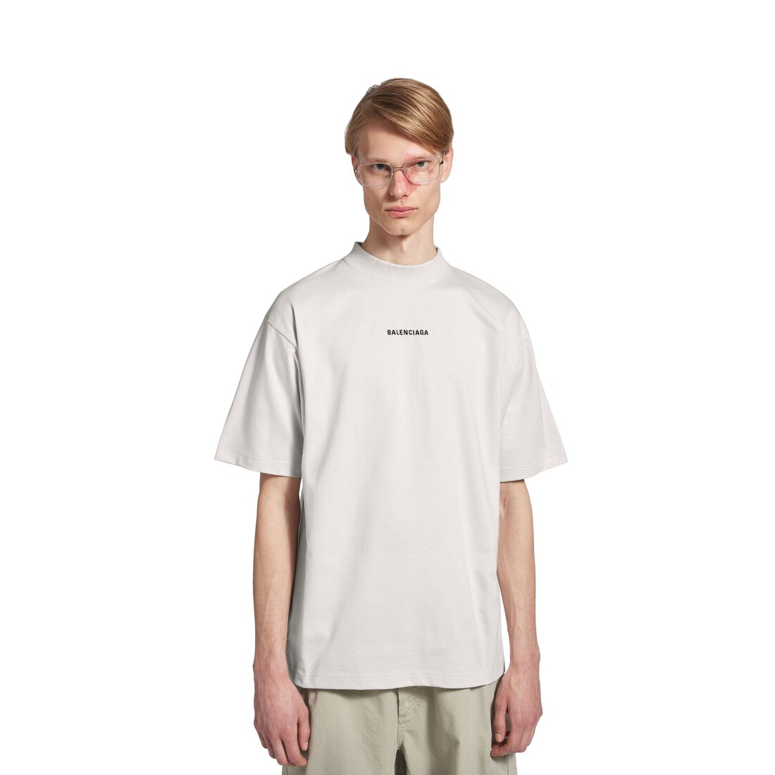 New Balenciaga Back T-shirt Medium Fit in Off White
