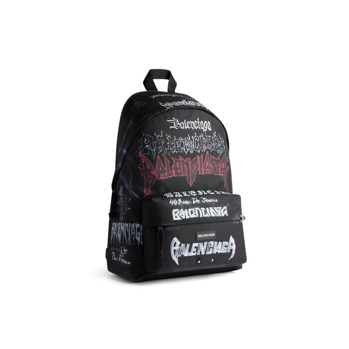 Men's Explorer Backpack Diy Metal Allover in Black | Balenciaga US