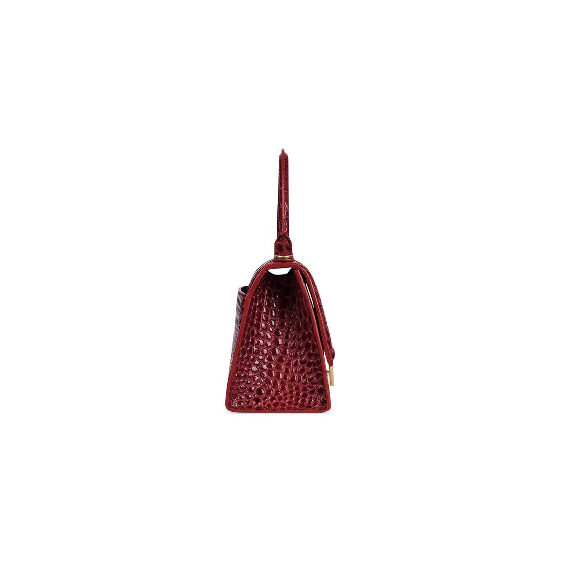 Balenciaga Hourglass Small Top Handle Bag In Red Smooth Leather