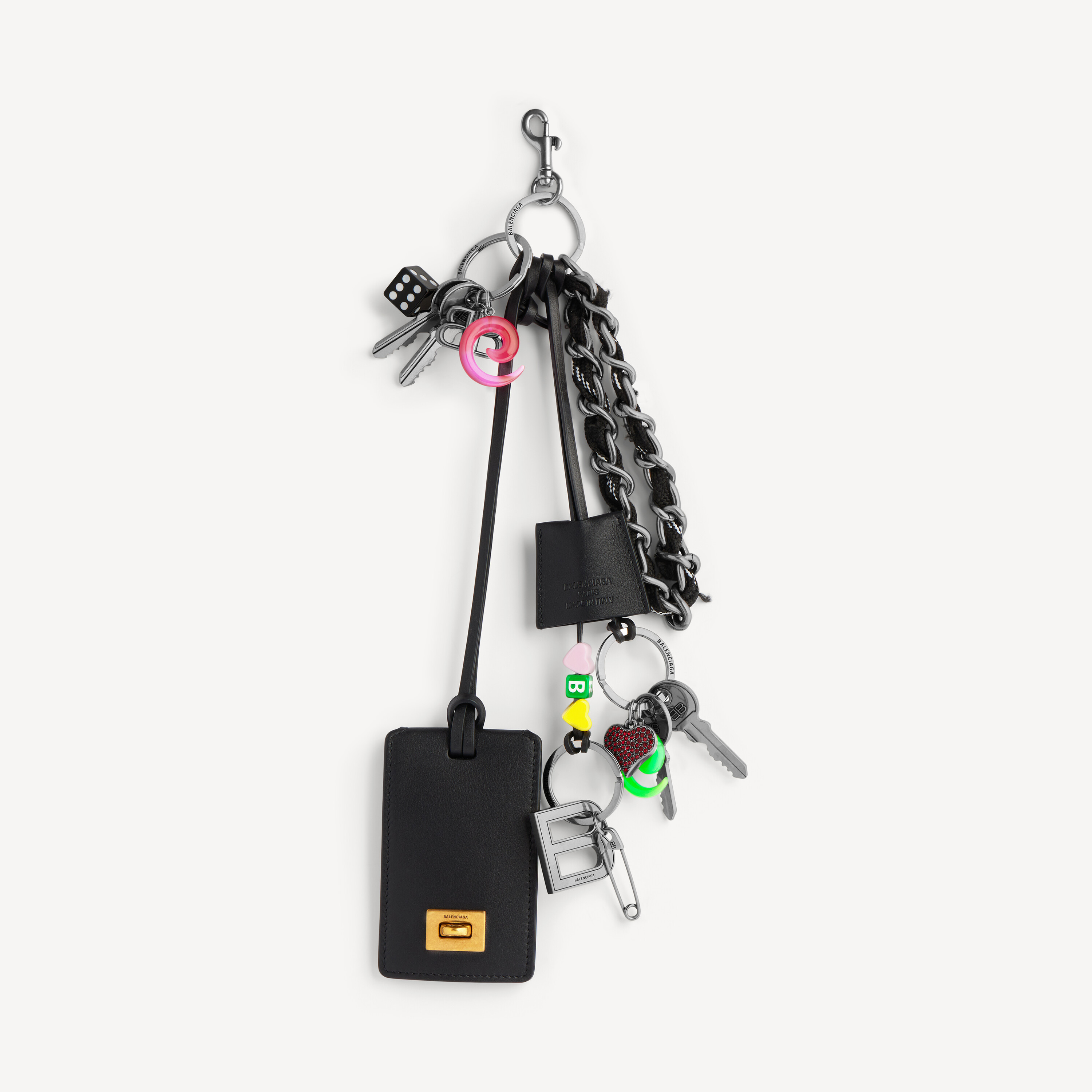 Women's Keychain Rodeo Tag Full Charm in Black/white