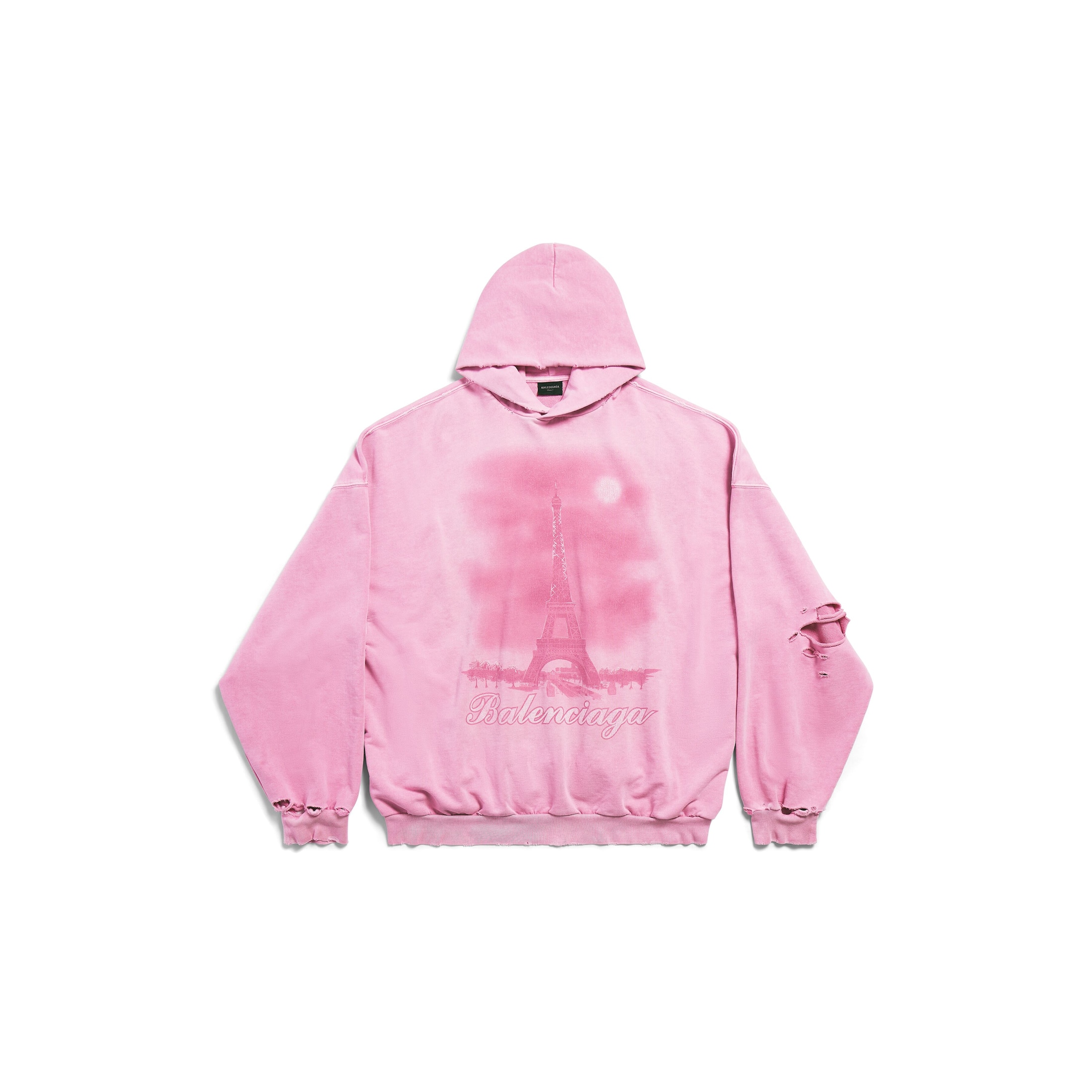 Balenciaga Paris Moon Hoodie Oversized - Pink - Unisex - 2 - Cotton