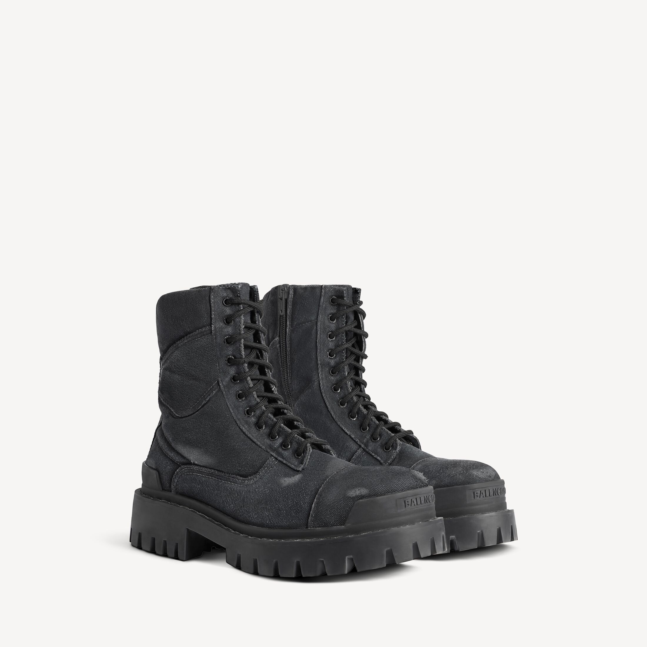 Boot Stike Men's Combat Strike Boot in Black | Balenciaga US