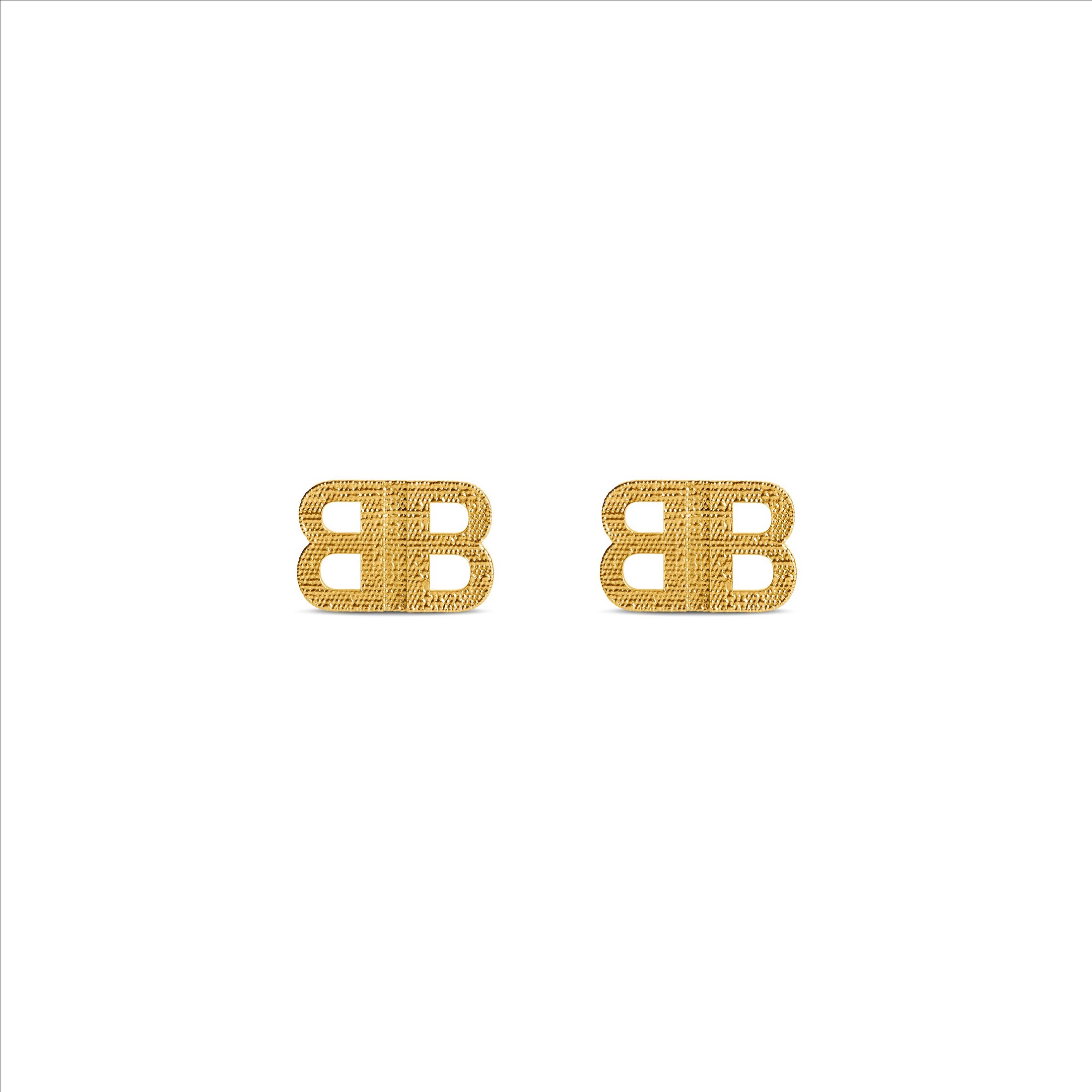 Balenciaga BB 2.0 Textured XS Earrings - Gold - Unisex - Brass