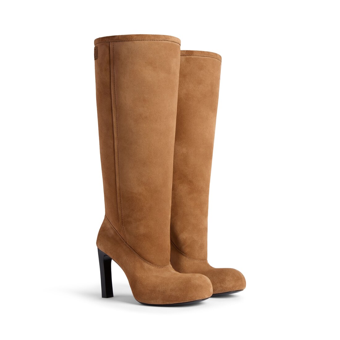 【BALENCIAGA】CARAMEL-BROWN PLATFORM BOOTS Balenciaga Leather Platform Boots - Tan
