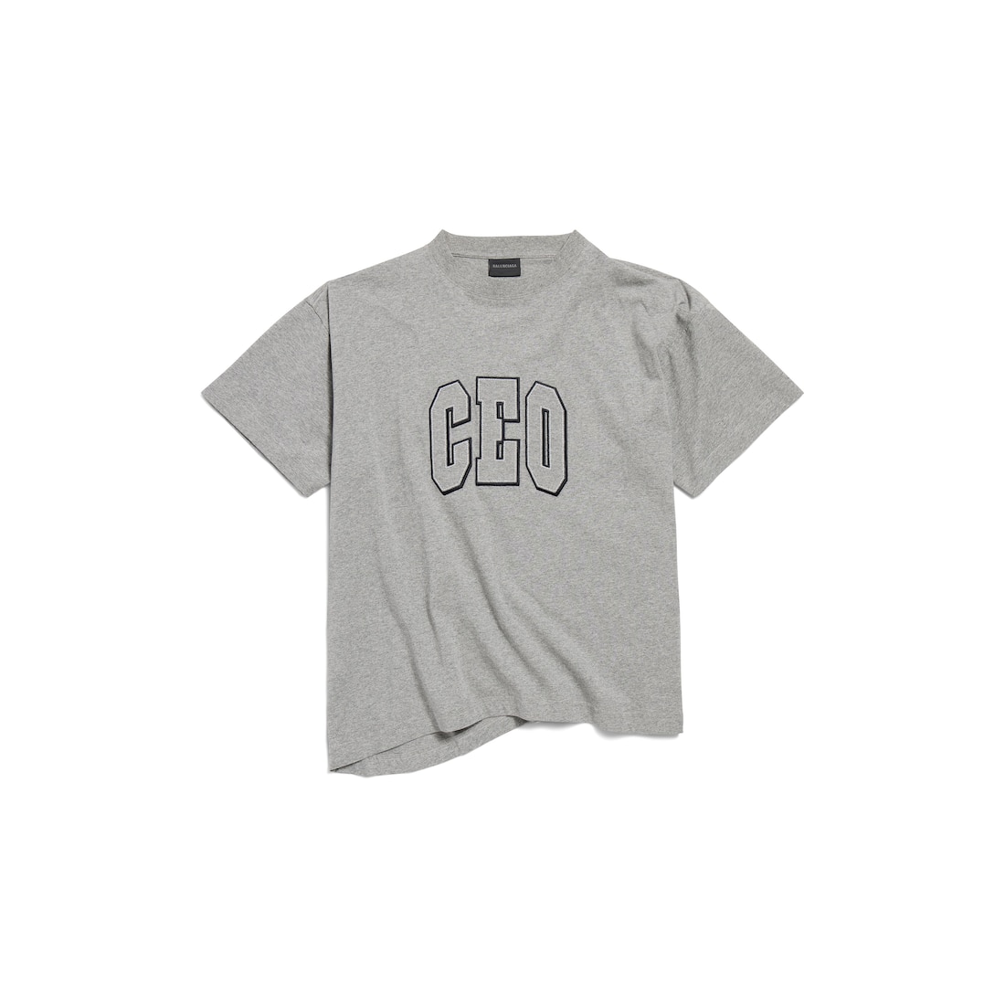 Ceo Team Logo Boxy T-shirt in Heather Grey | Balenciaga US