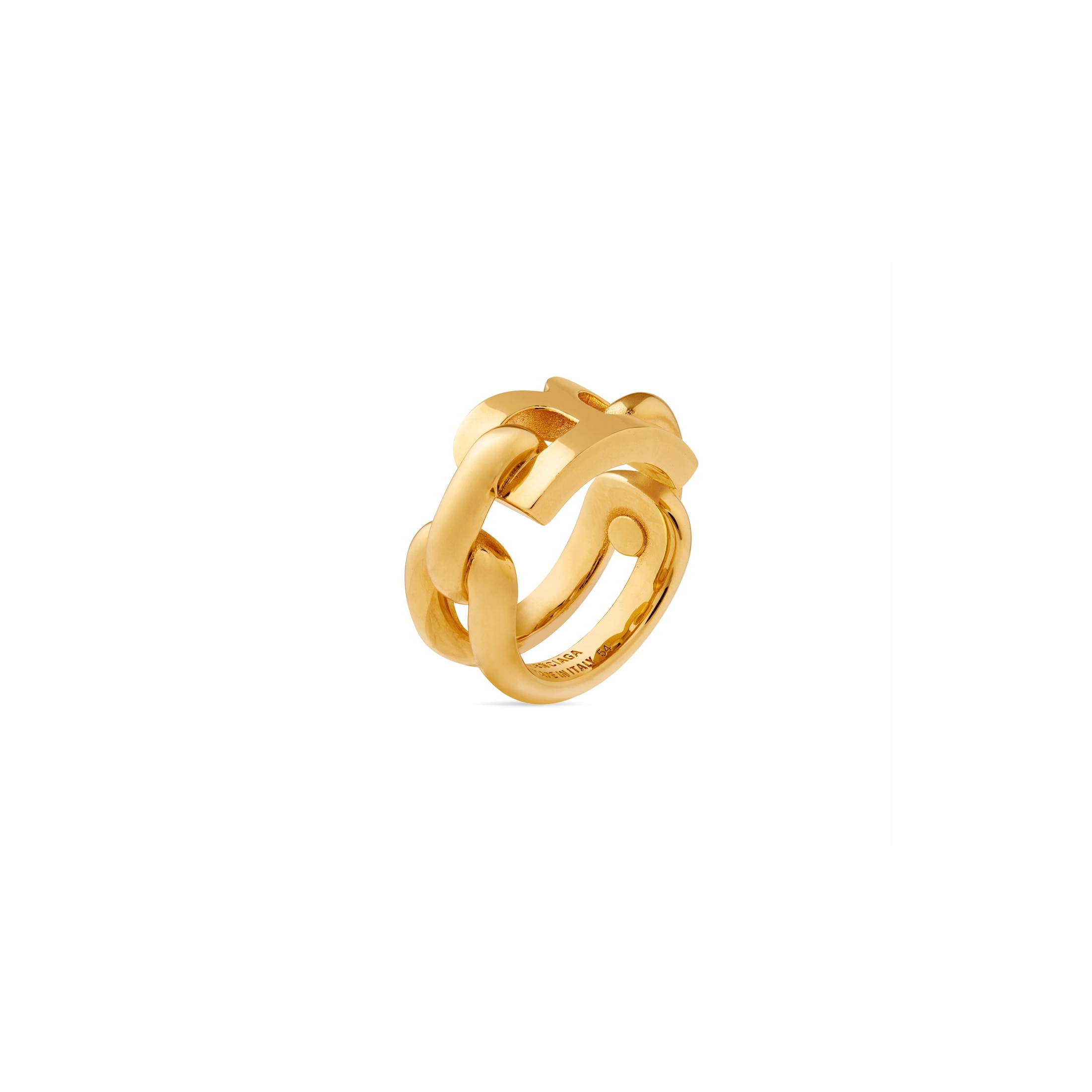 Balenciaga B Chain 2.0 Ring - Gold - Woman - 17.25 - Brass