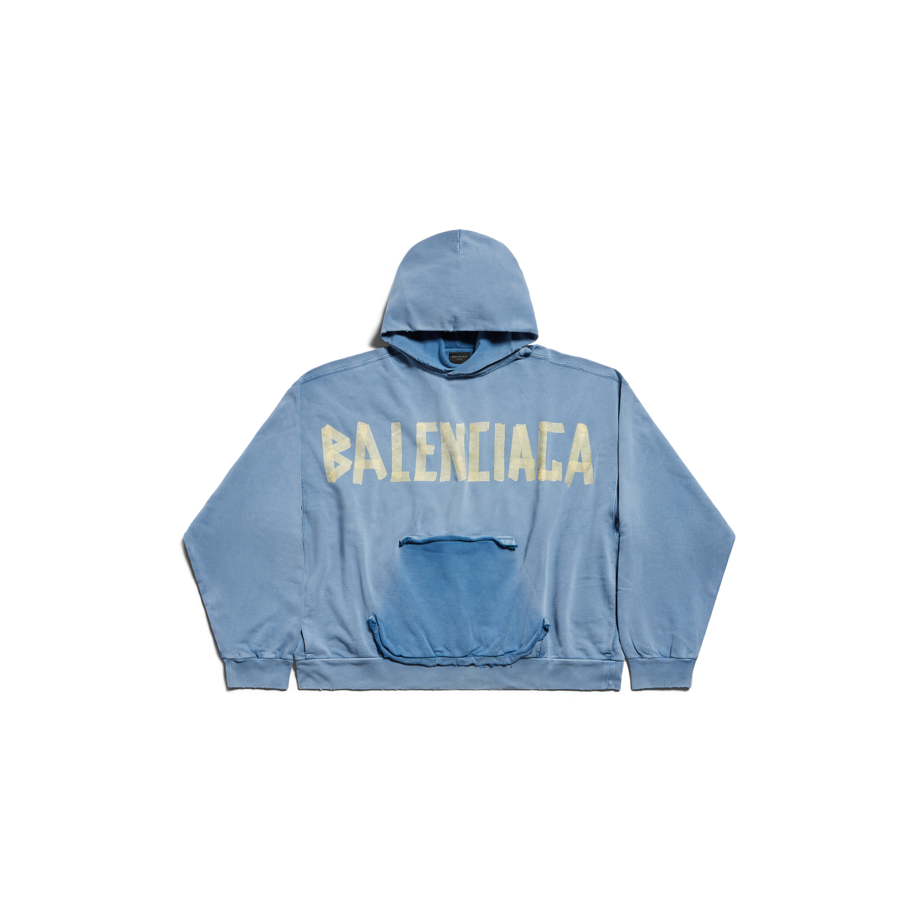 BALENCIAGA 23AW BACK HOODIE 杢ブルー袖丈56cm