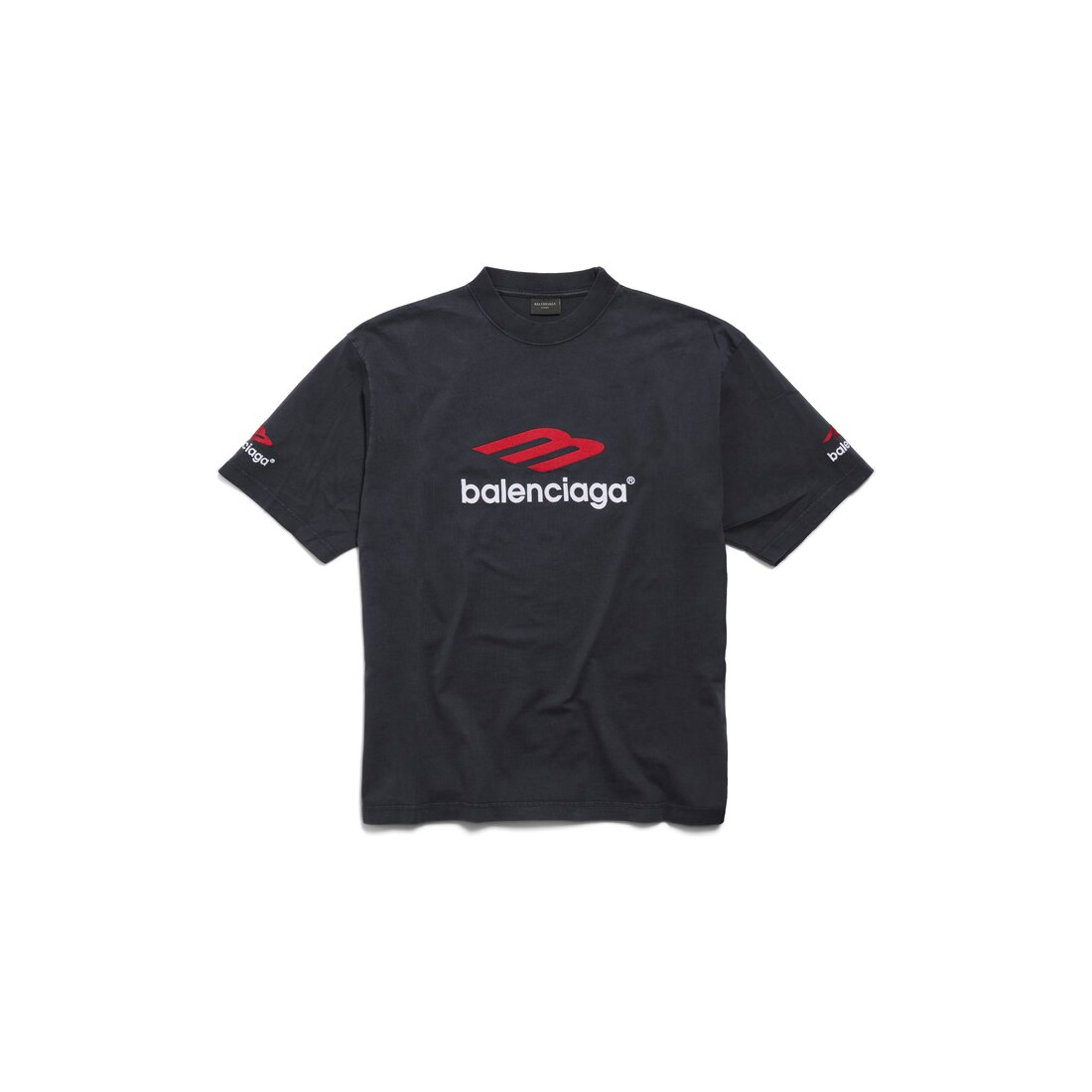 3b Sports Icon T-shirt Medium Fit in Black/red/white | Balenciaga US