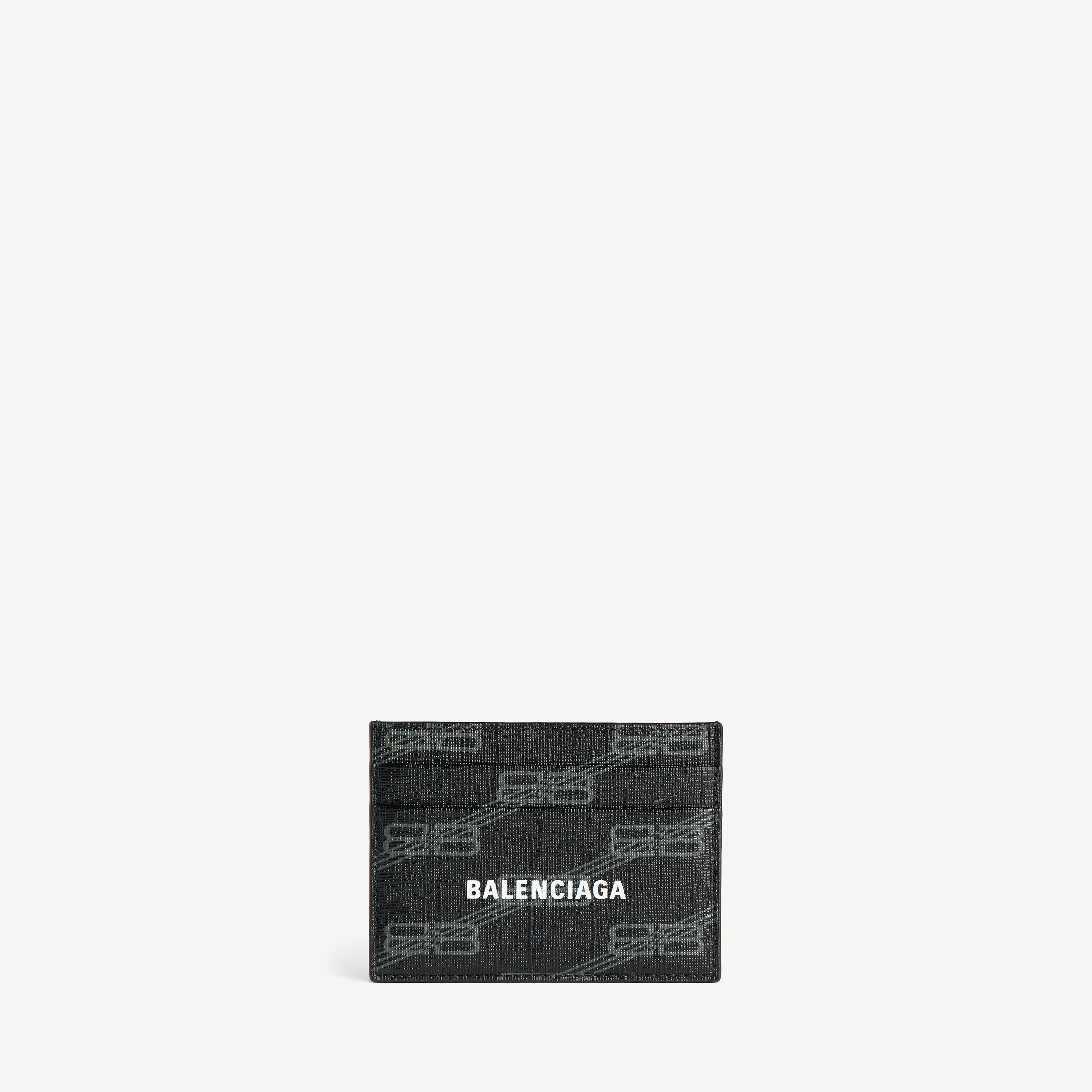 Balenciaga signature card holder bb monogram coated canvas