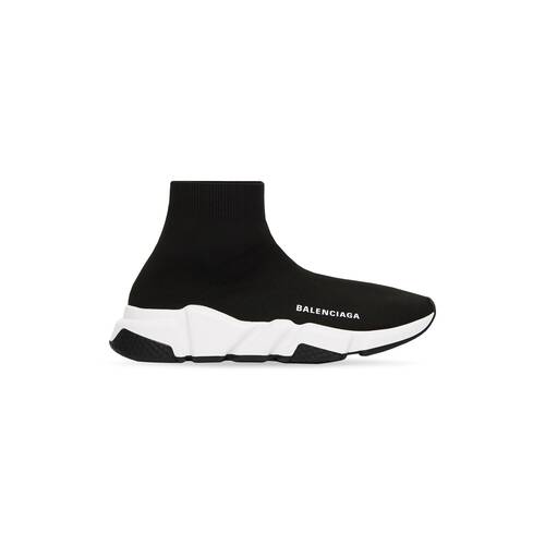 Balenciaga Black/Green Speed Clear Sole Men's Sneakers Shoes