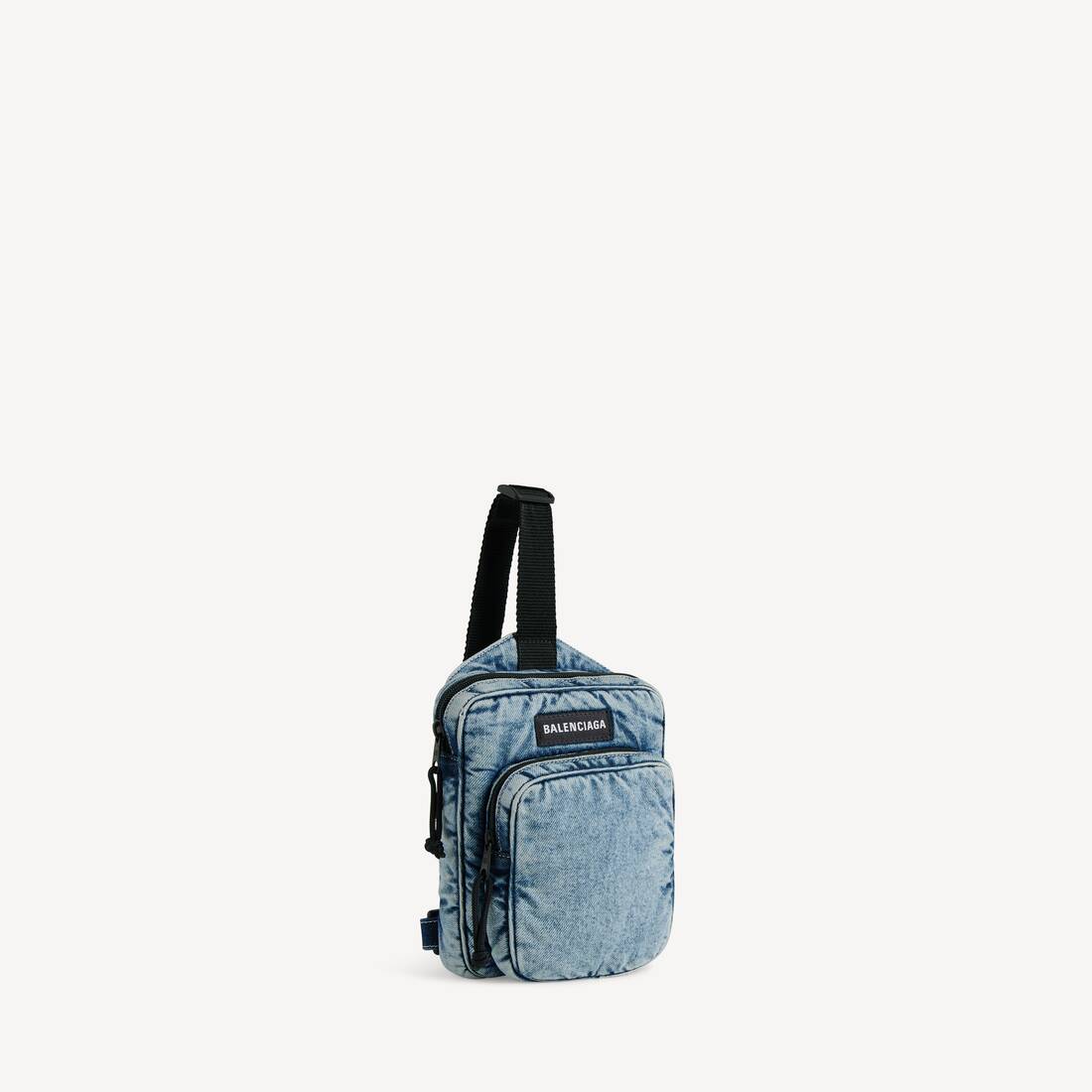 발렌시아가 남성 페이드 블루 익스플로러 크로스바디 메신저 백 6202602AAHB4652