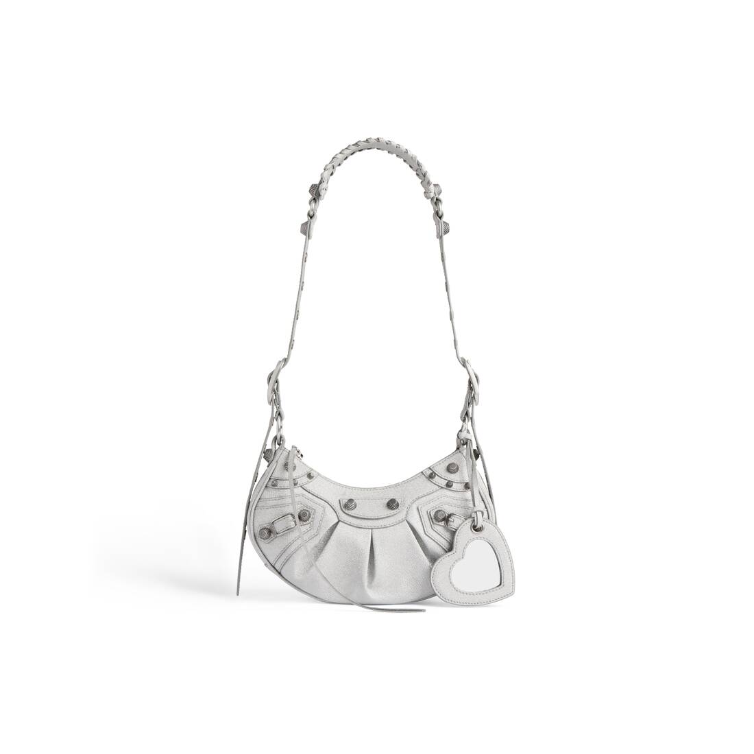 Women's Le Cagole Xs Shoulder Bag Sparkling Fabric in Silver