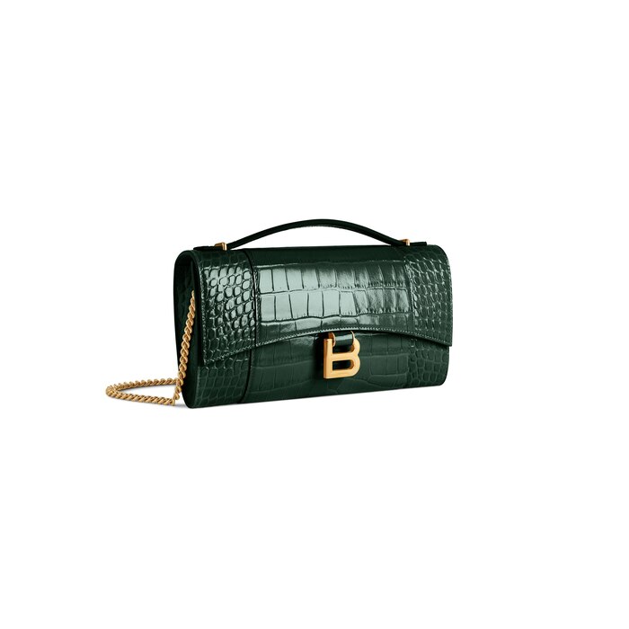 hourglass pochette with chain