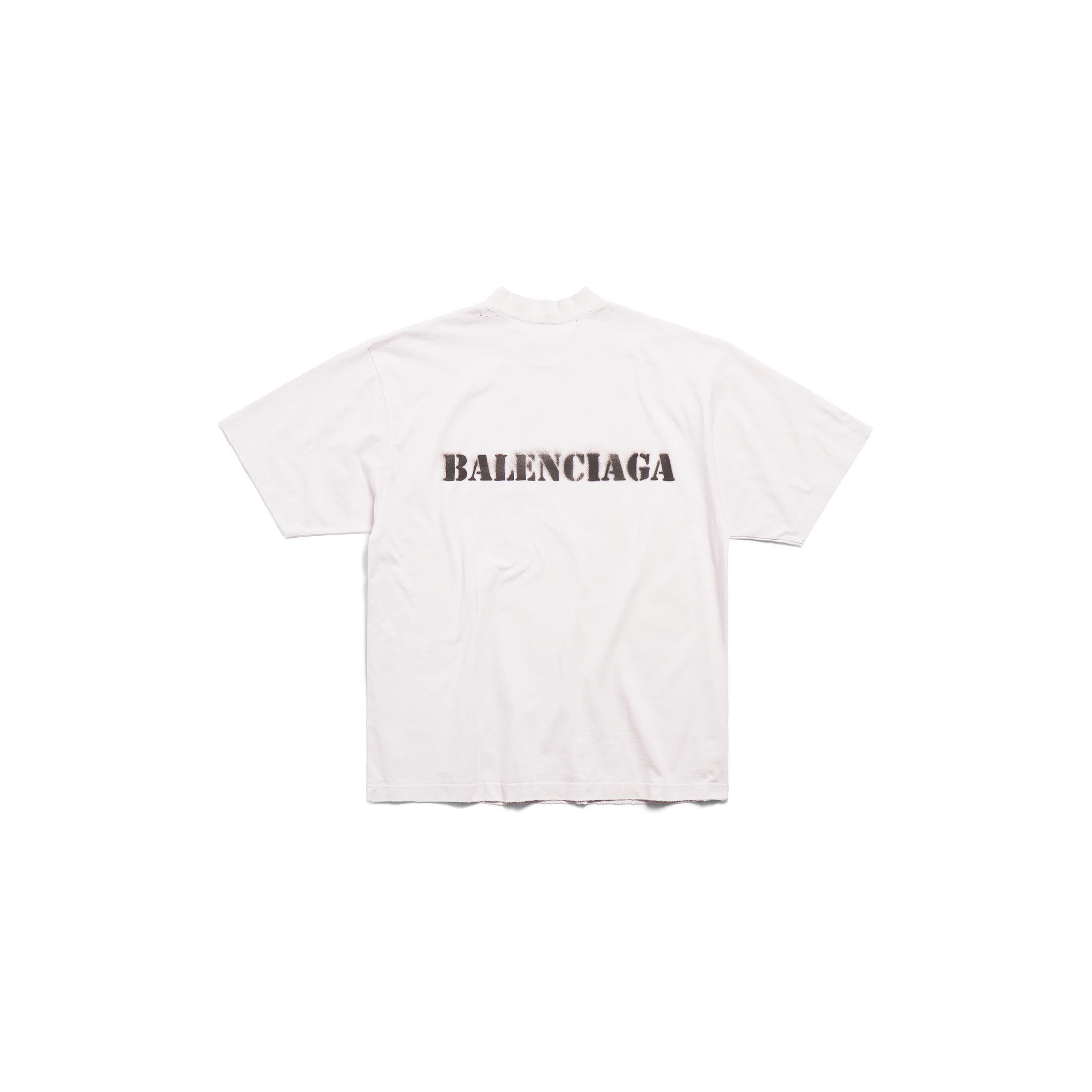 Stencil Type T-shirt Medium Fit in Off White/black | Balenciaga US