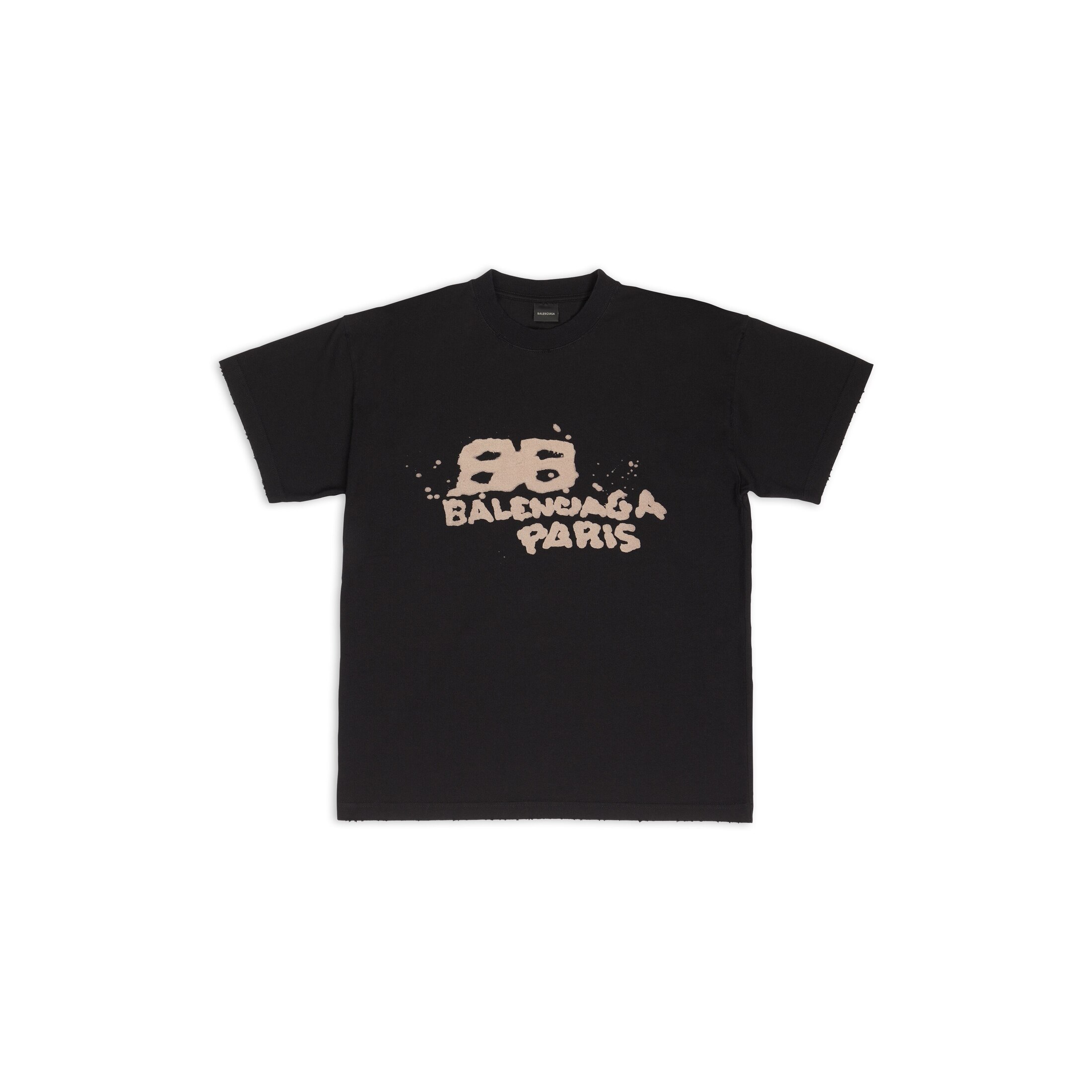 Balenciaga Hand-Drawn BB Icon T-Shirt Medium Fit - Black - Women's - - Cotton