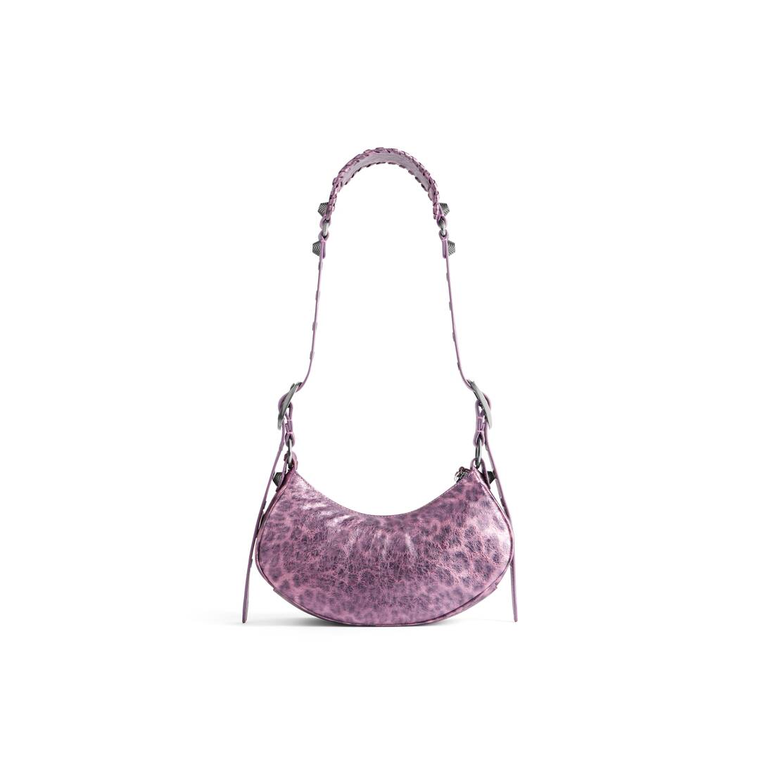 Women's Le Cagole Xs Shoulder Bag Metallized With Leopard Print in Pink ...