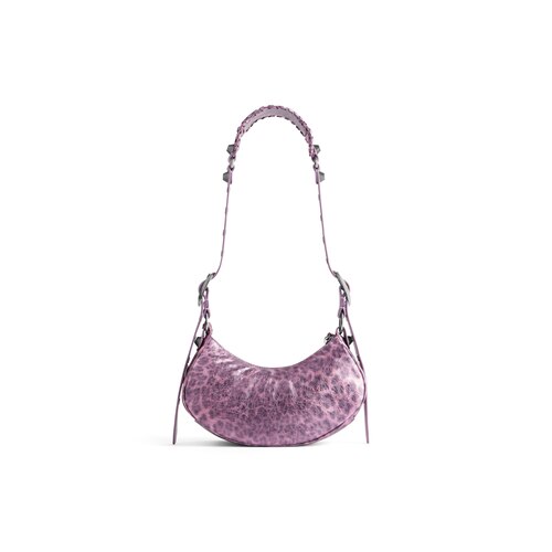 le cagole xs shoulder bag metallized with leopard print 