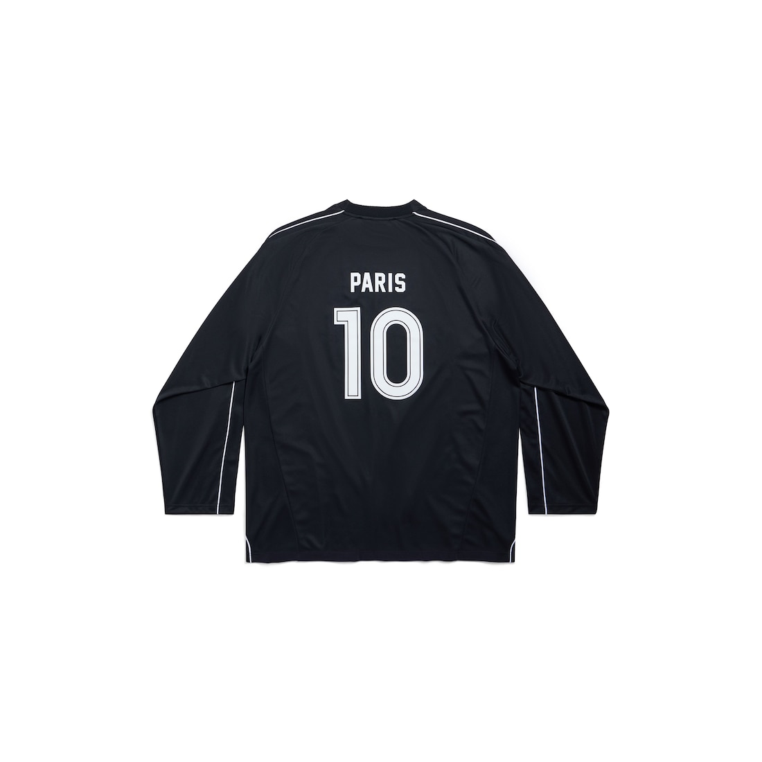 T-shirt A Maniche Lunghe Paris Soccer Oversize da Uomo in Nero