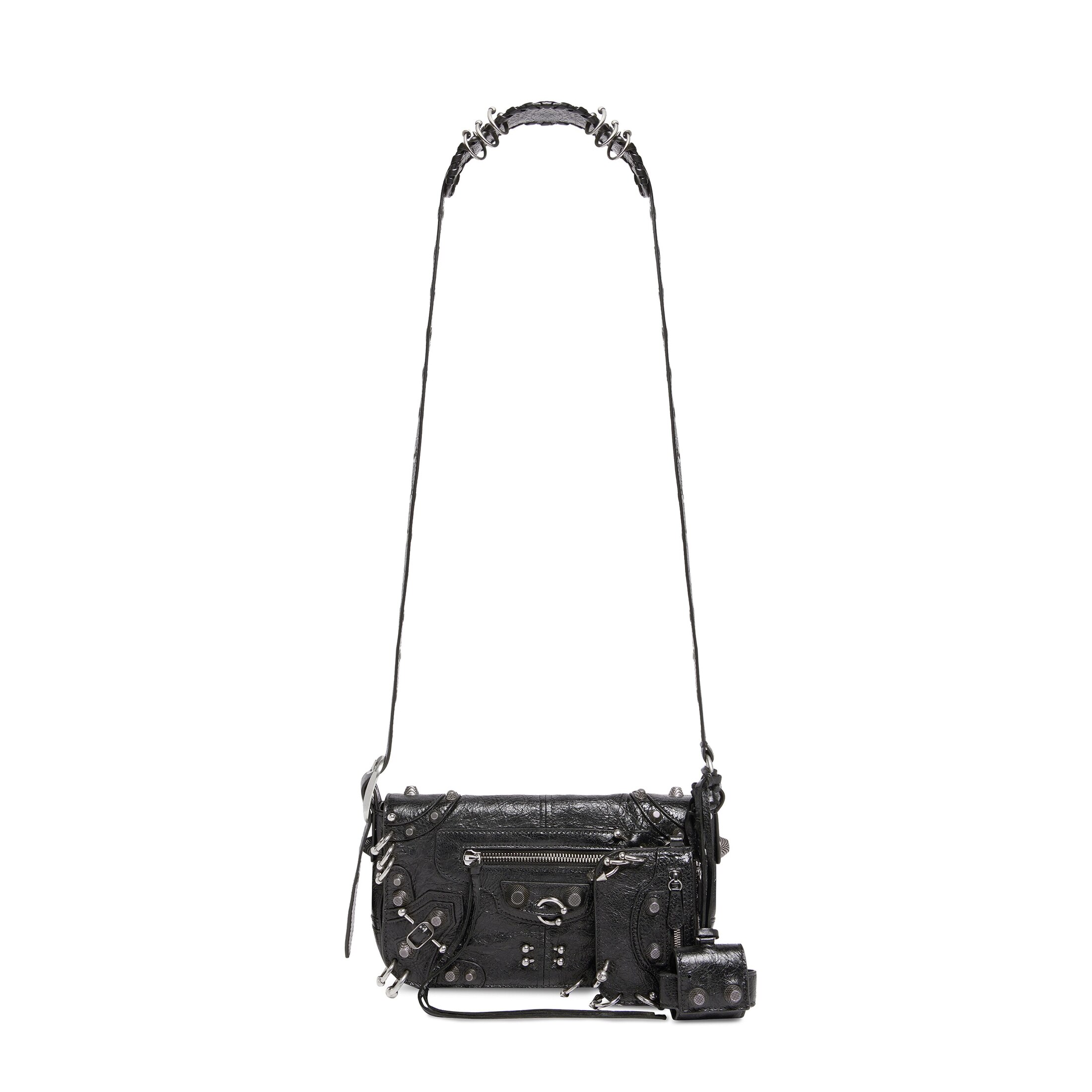 Balenciaga Le Cagole XS Flap Bag With Piercings - Black - Man - Lambskin