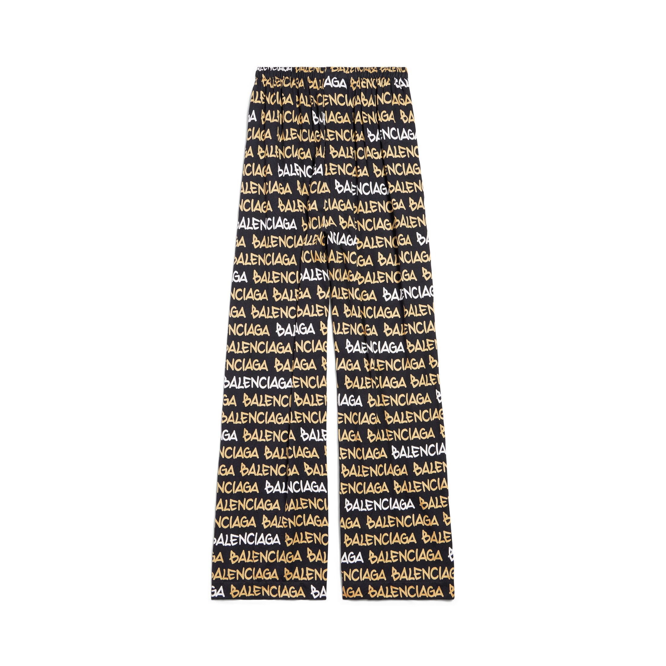 Balenciaga Funky Font Pyjama Pants - Black - Unisex - 48 - Viscose - Contains Non-Textile Parts Of Animal Origin