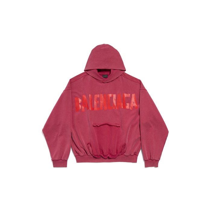 tape type ripped pocket hoodie