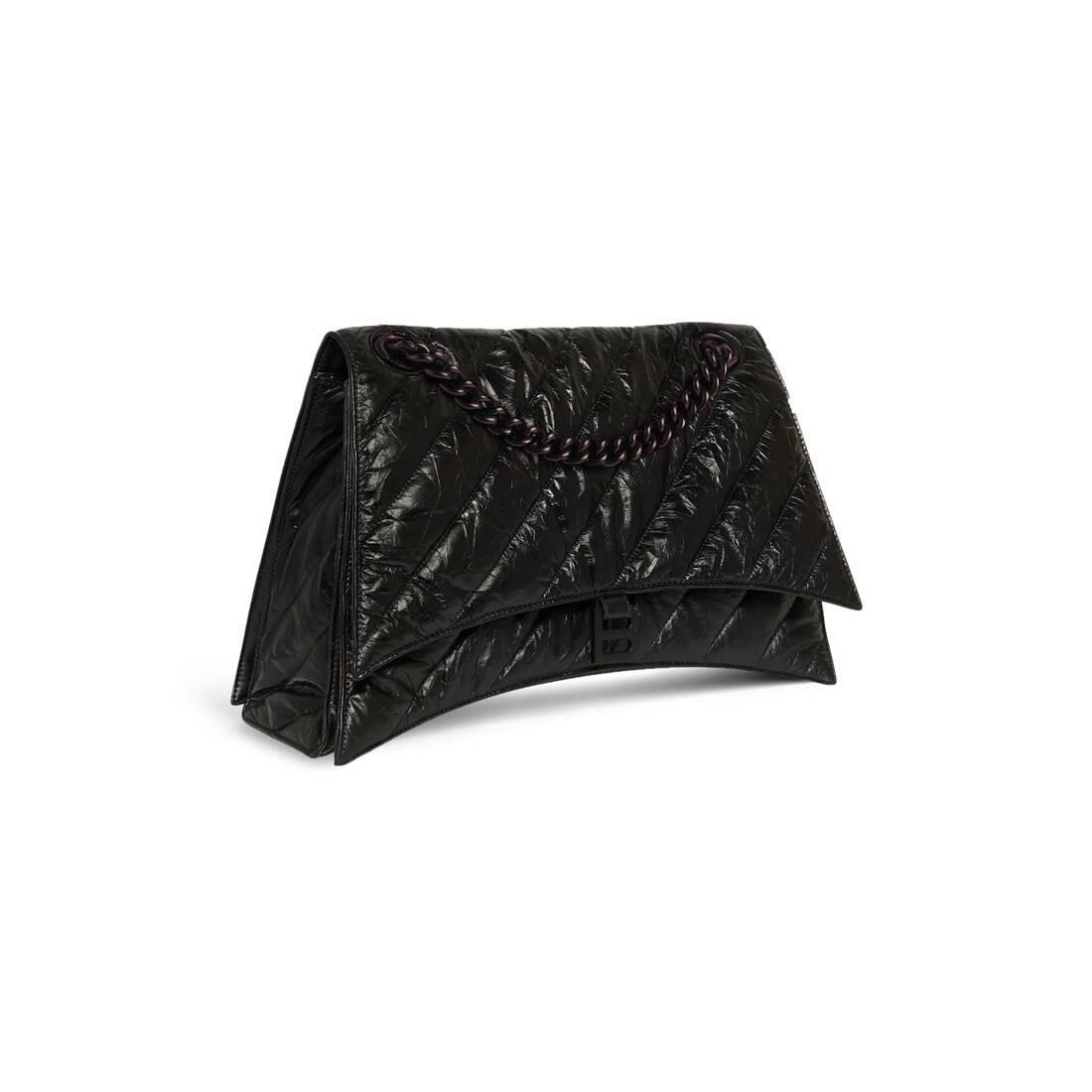Balenciaga Clutch Crush Large Quilted Black in Leather with Gold-tone - US