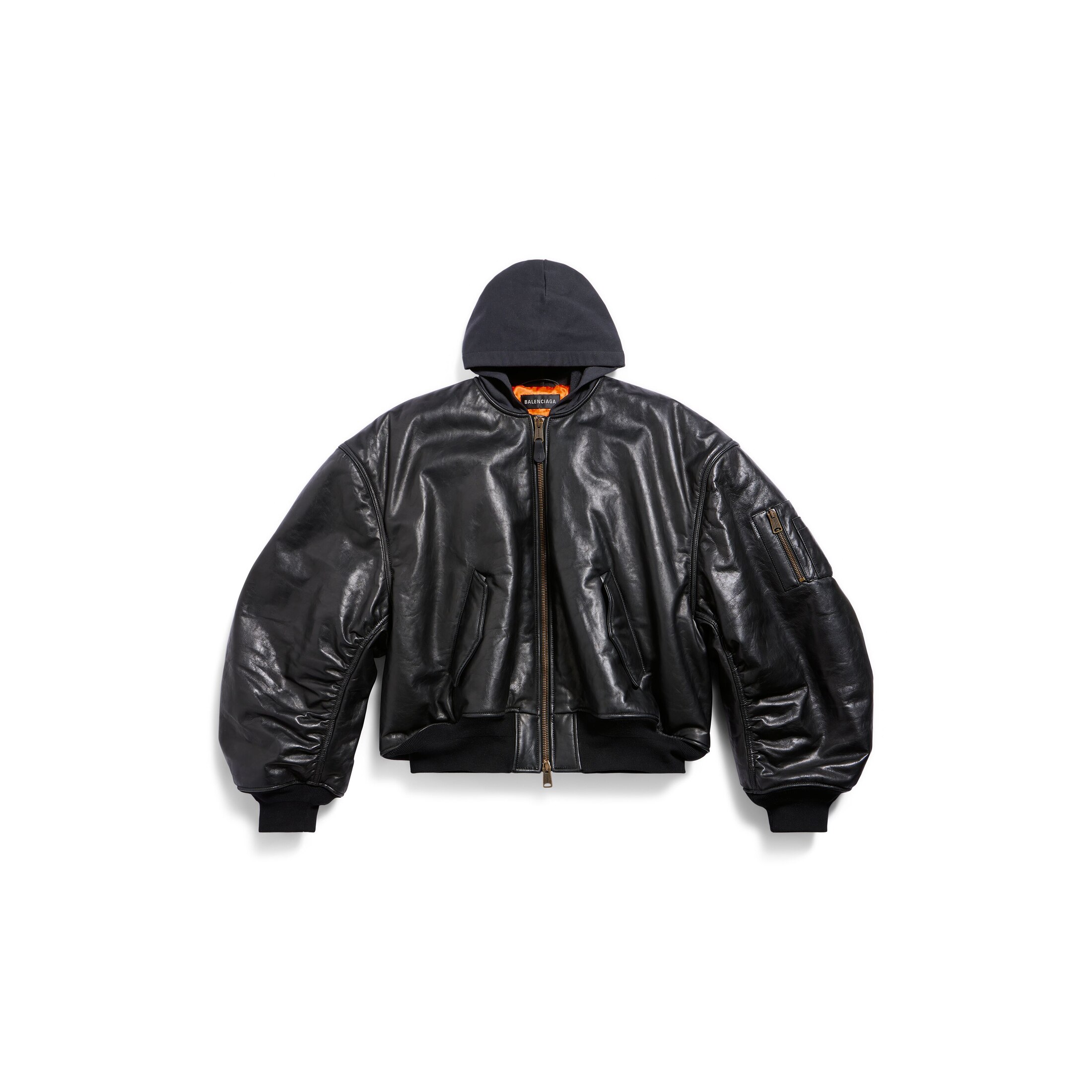 Balenciaga DIY Metal Outline Hooded Bomber - Black - Man - XS - Bullskin