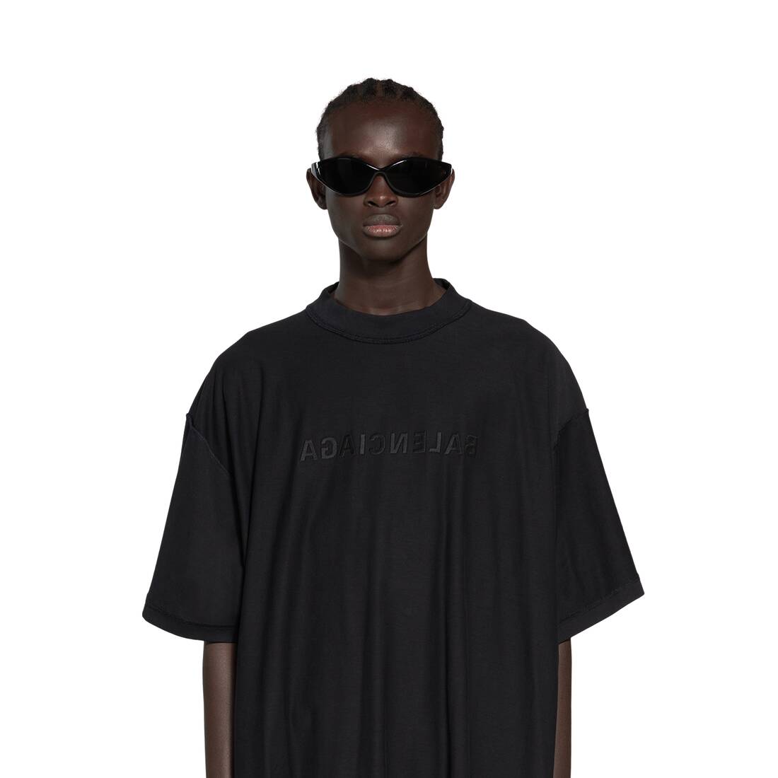 Mirror Balenciaga T シャツ オーバーサイズ で ブラック