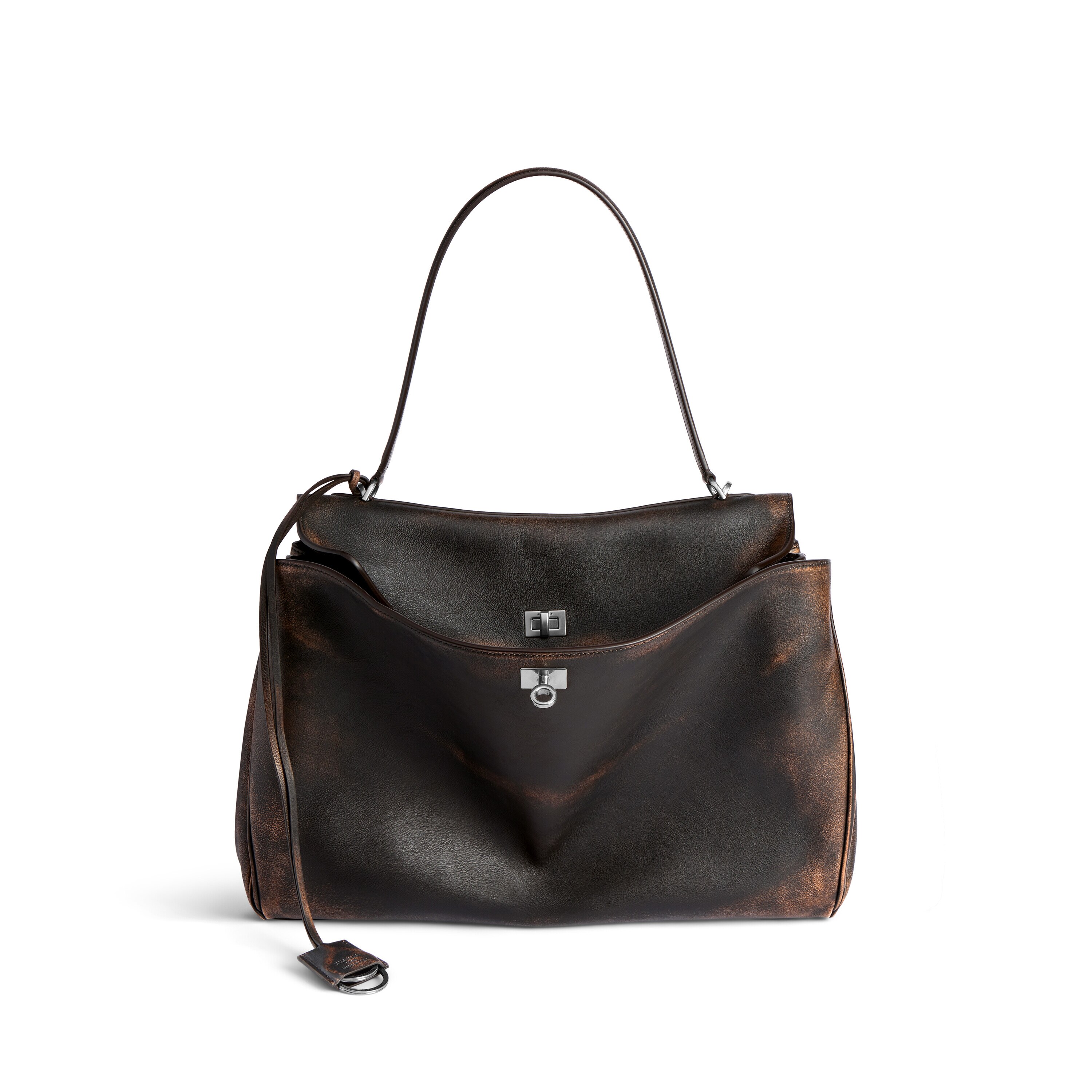 バッグ・カバンその他 BALENCIAGA SMOOTH BLACK CALFSKIN LARGE RODEO BAG Men's Rodeo Handbag Xl in Black | Balenciaga US