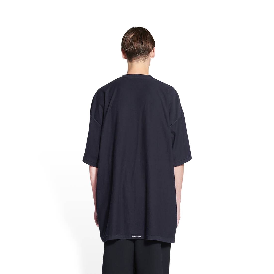 Women's Balenciaga Tab T-shirt Oversized in Black