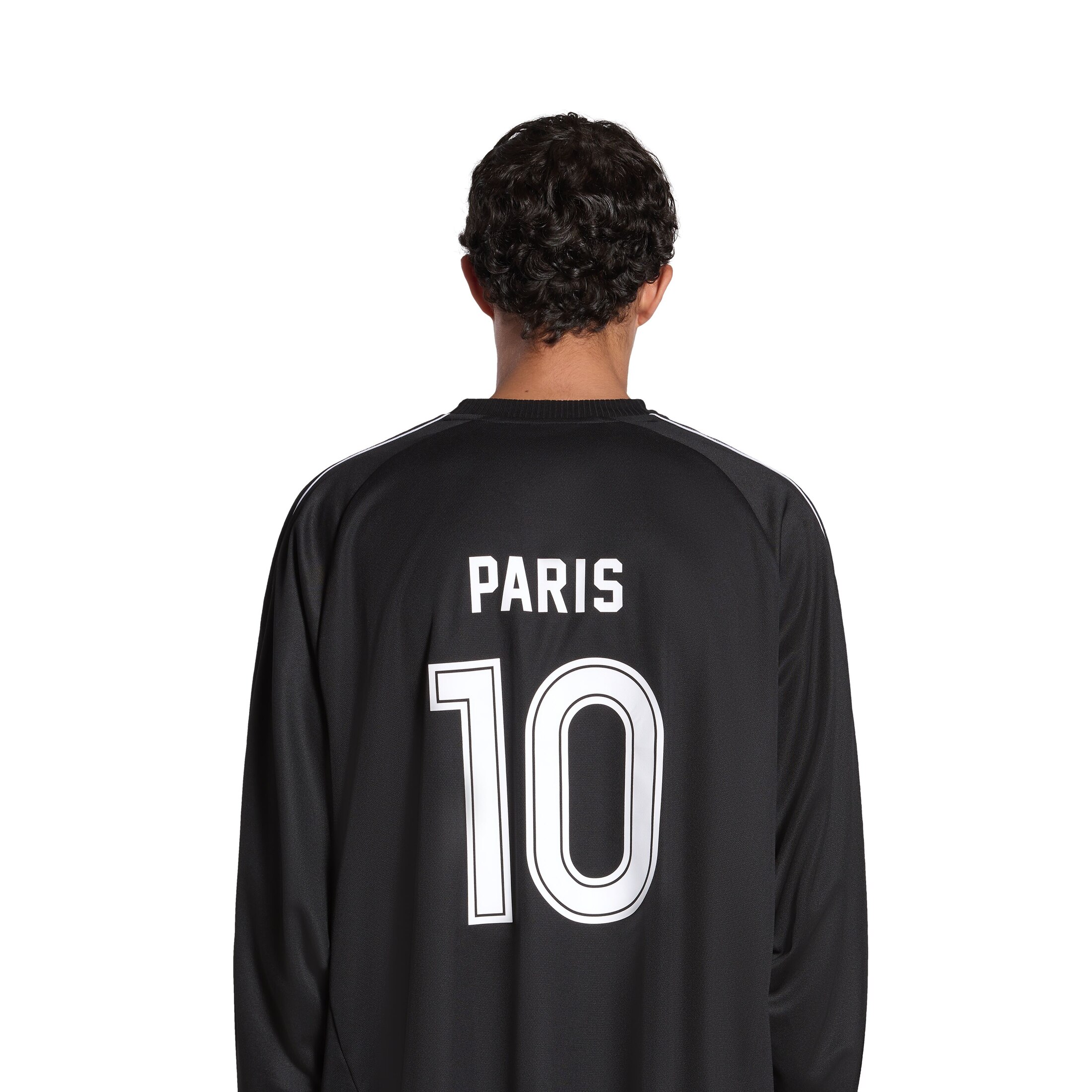 Paris Soccer Long Sleeve T-shirt Oversized in Black/white | Balenciaga US