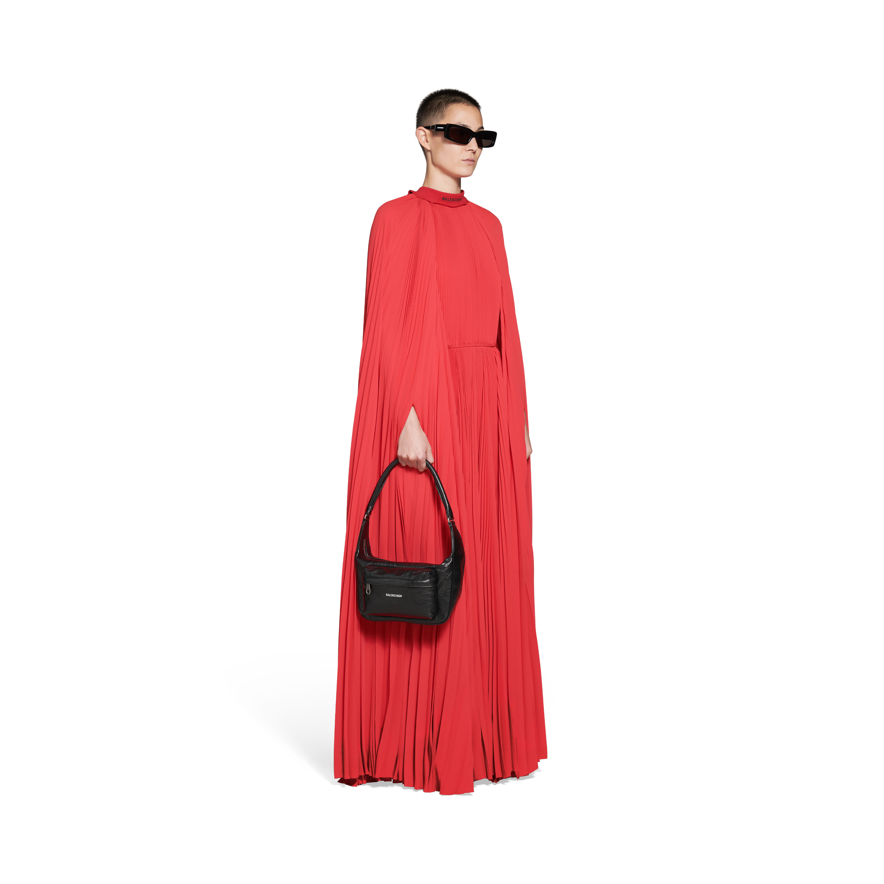 BALENCIAGA Red Crushed Velvet Shorts Dress  We Select Dresses